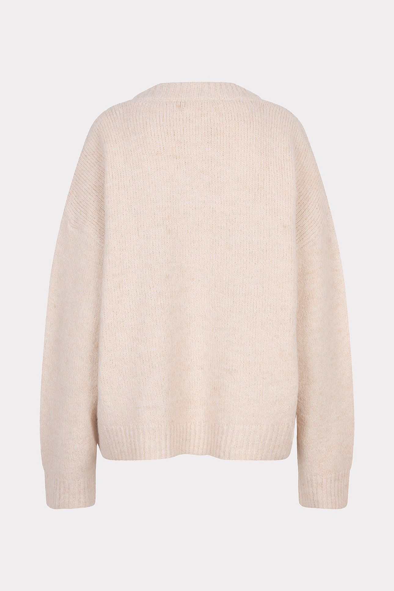 SWEATER V-NECK BROOCH LIGHT SAND 5