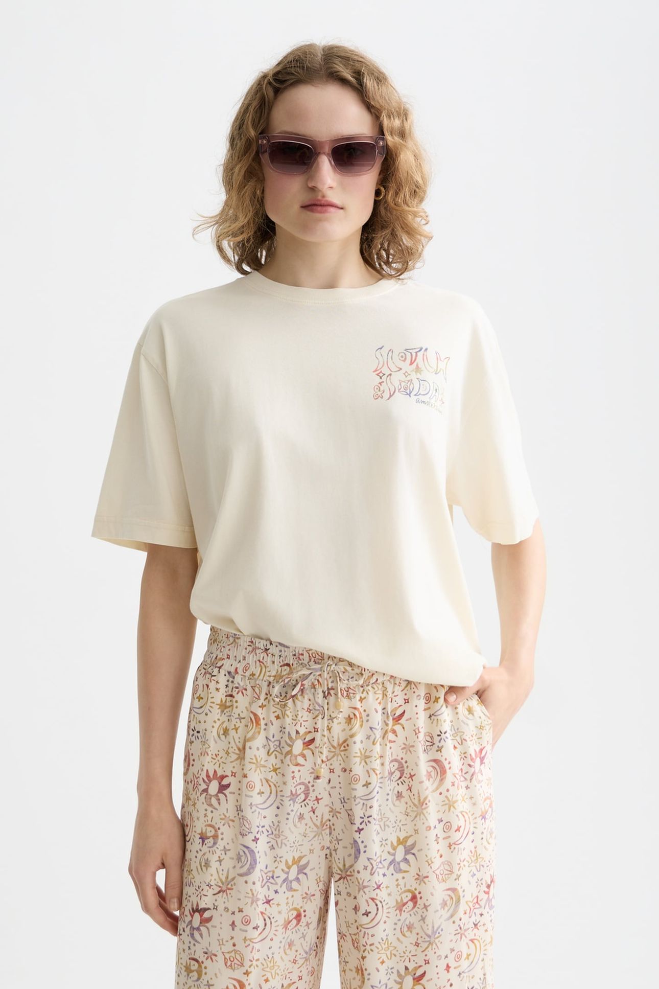 WASHED ARTWORK LOOSE T-SHIRT EGGNOG 1