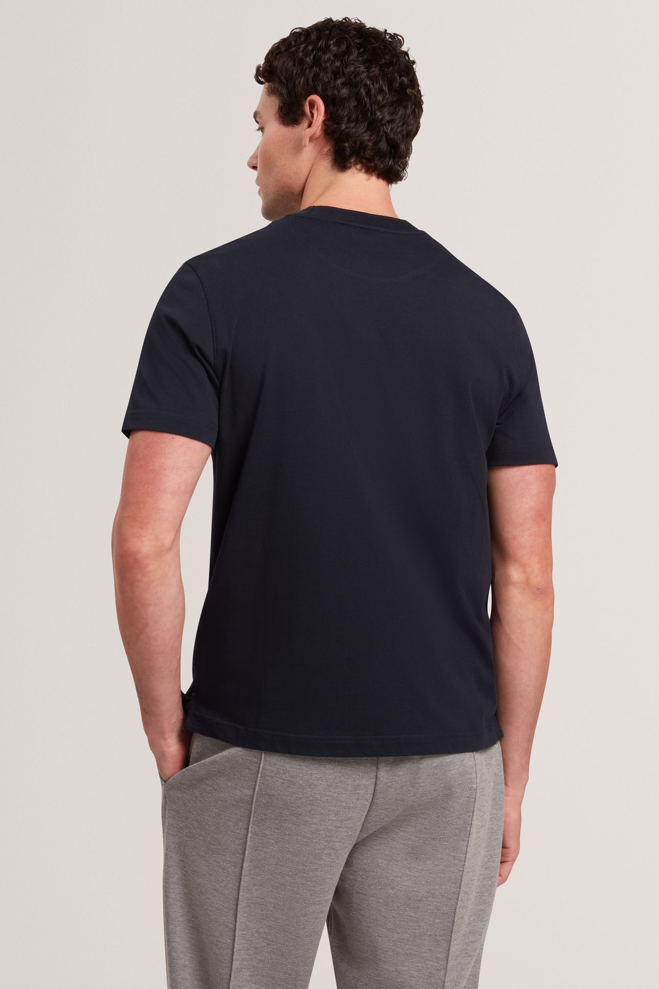 BRANDED HONEYCOMB TRIM T SHIRT NAVY 2