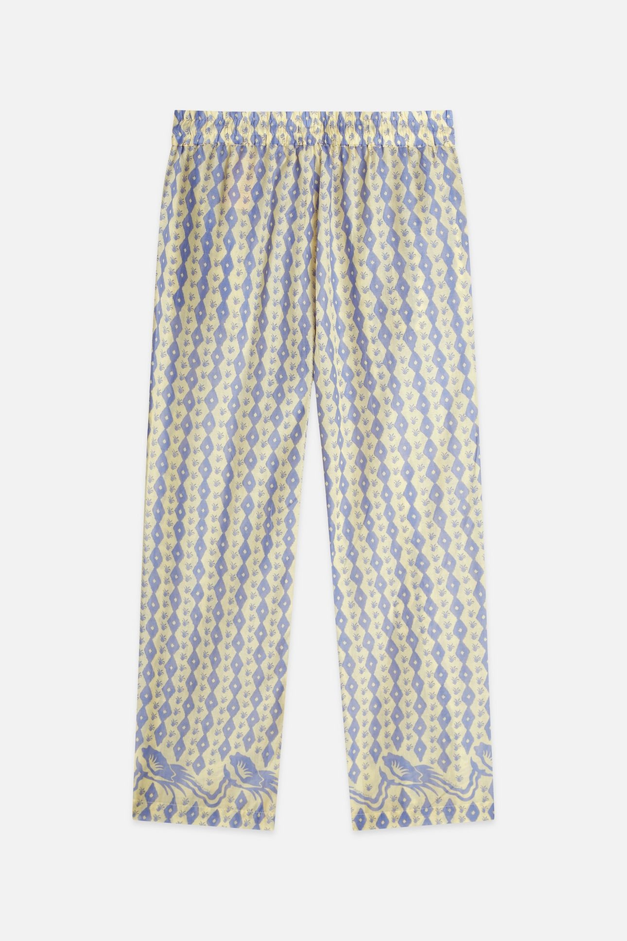 GIA - ALL OVER PRINTED COTTON VOILE PANTS CACTUS STRIPE PLAC 4