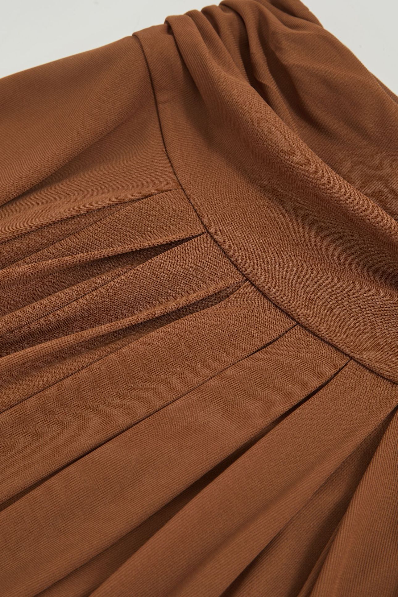 JERSEY MAXI SKIRT TAN BROWN 6