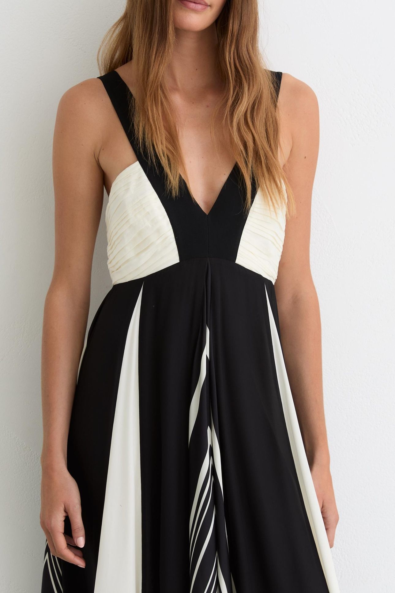 MAXI PRINTED OCCASION DRESS BLACK/IVORY 7