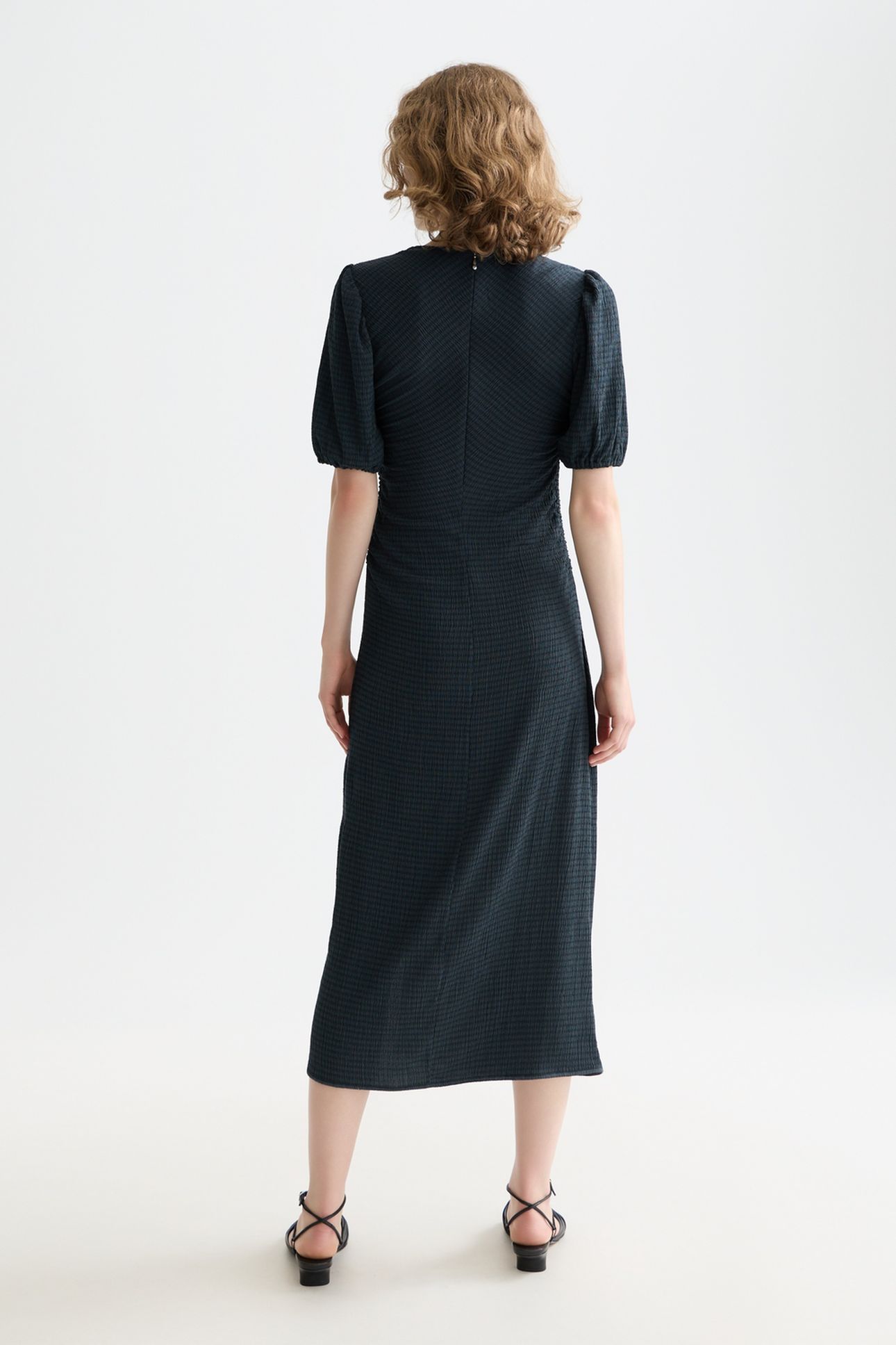 OPEN STRUCTURED JERSEY MIDI DRESS CARBON 2