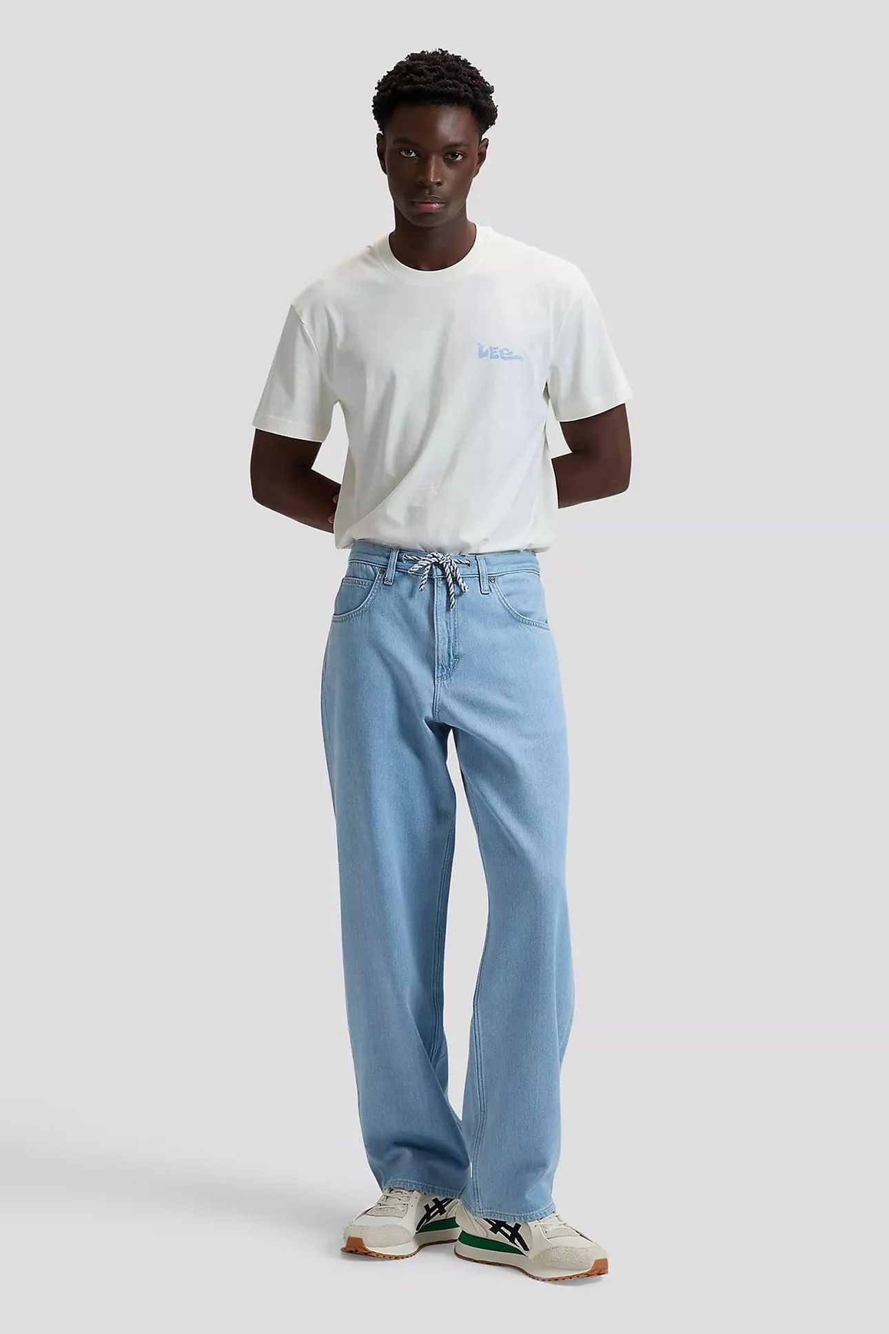 HENRY DRAWSTRING LIGHT STONE LOOSE JEANS DENIM BLUE 3