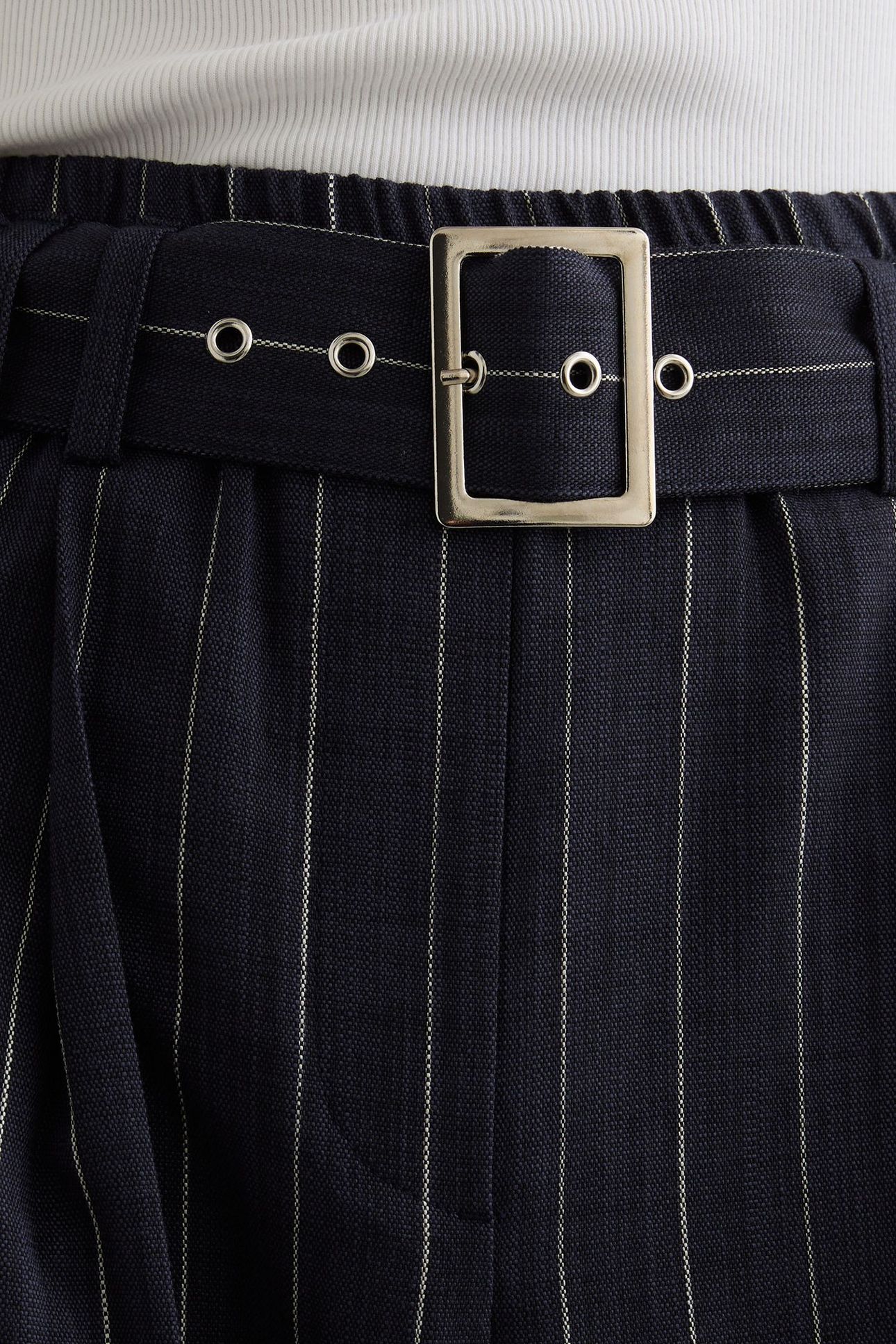 STRIPE WIDE LEG TROUSER NAVY 5