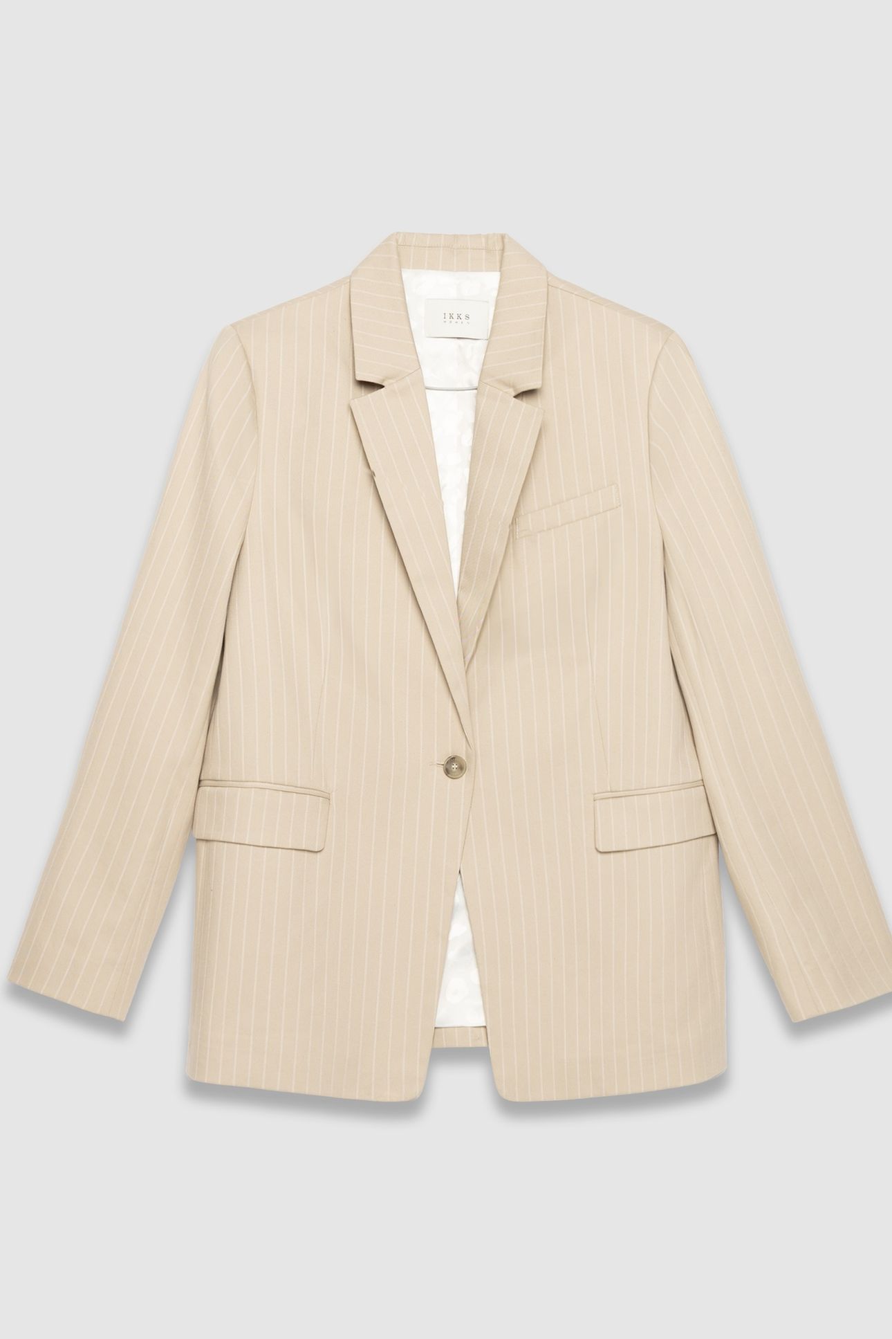 BEIGE PINSTRIPE SUIT JACKET 4