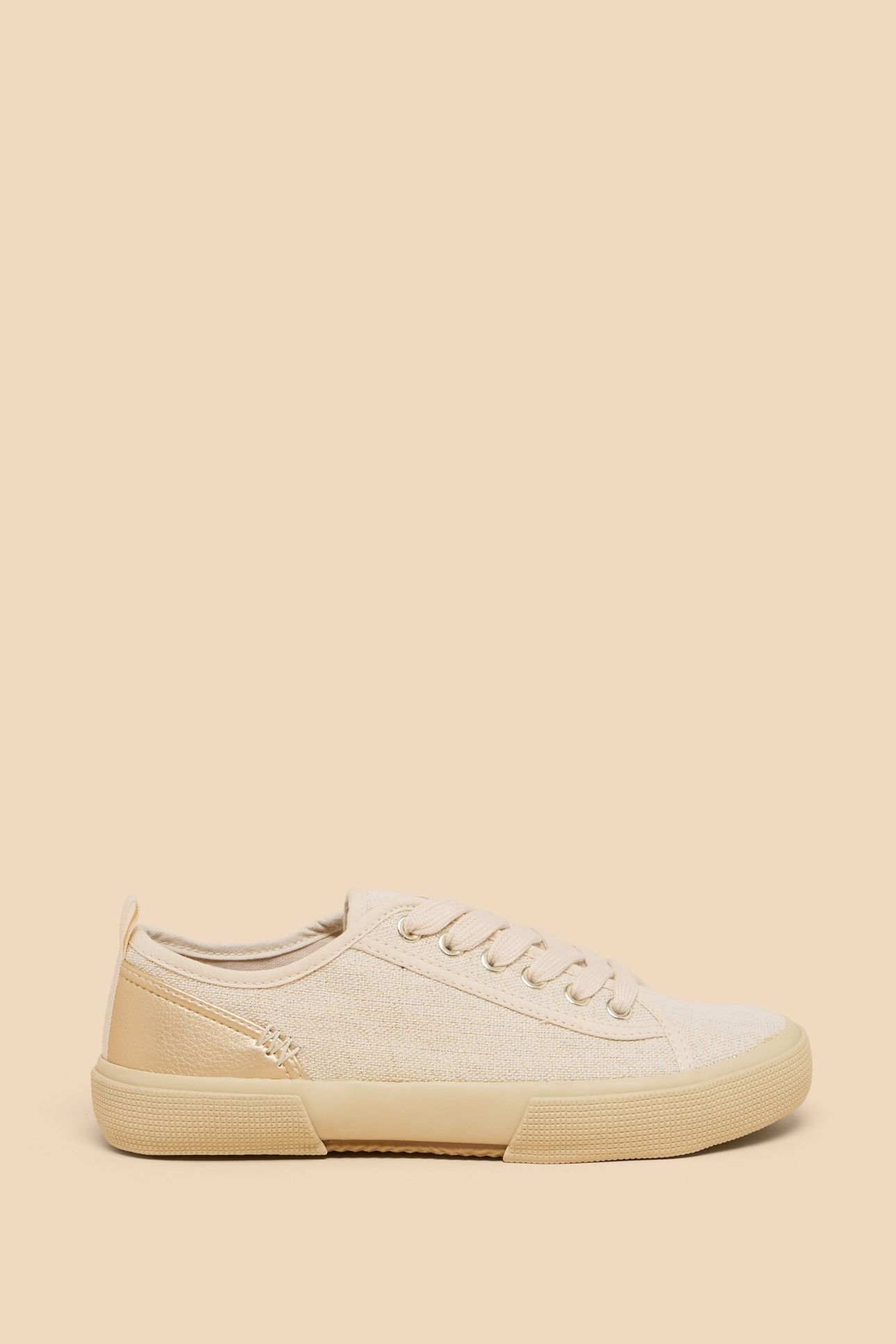 PIPPA CANVAS LACE UP TRAINER LGT NAT 3