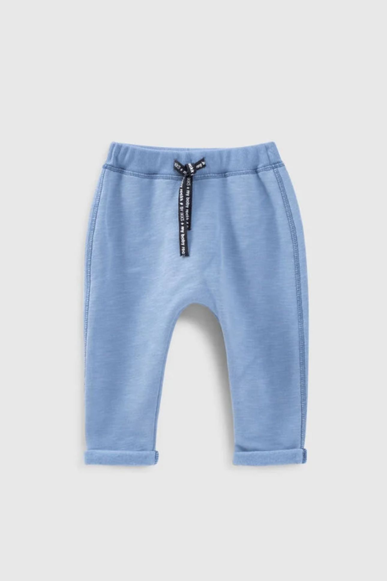 BLUE ORGANIC FLEECE PANTS FOR BABIES 1