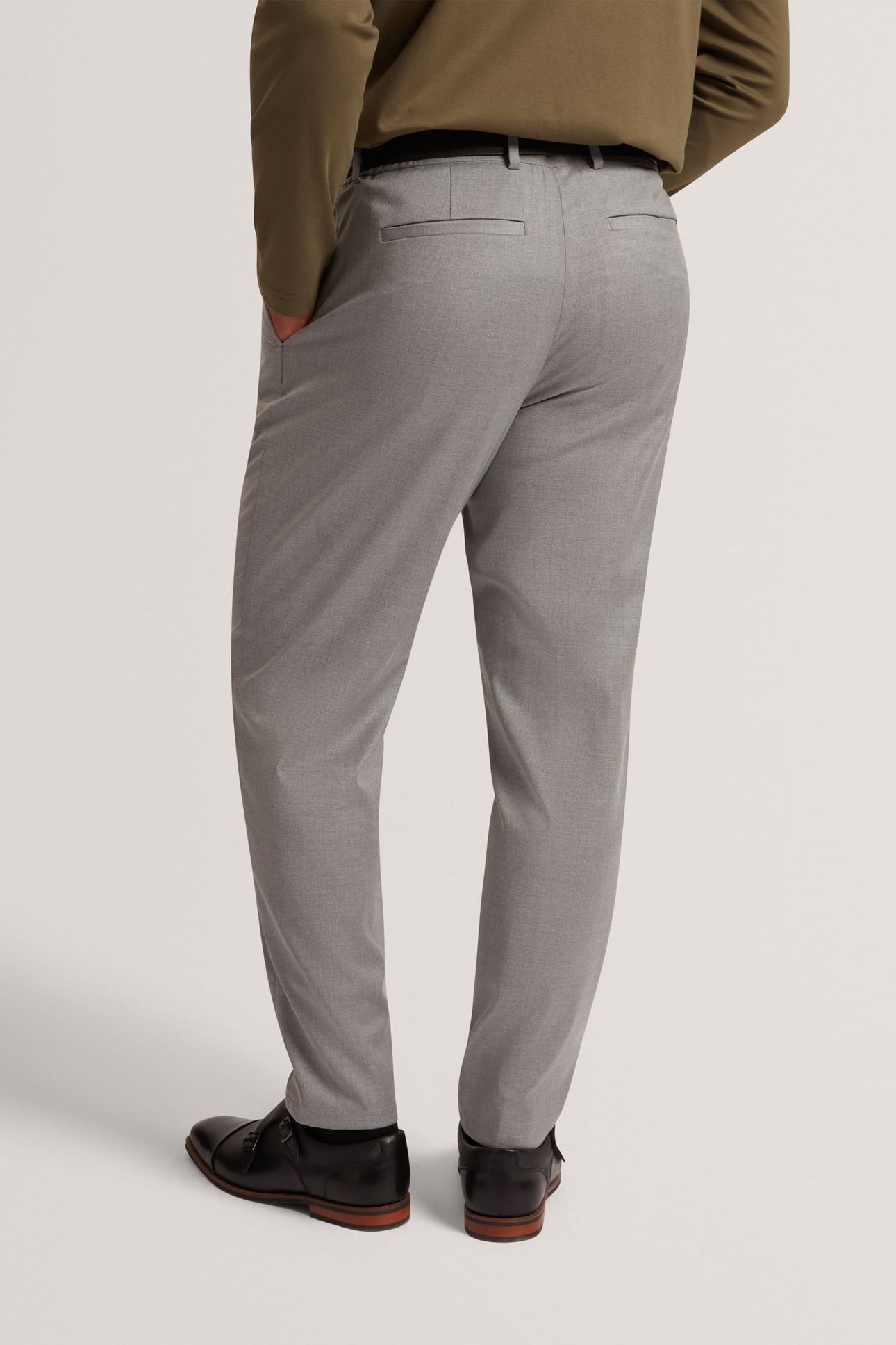 TAPERED FIT WOOL BLEND TROUSER GREY 2