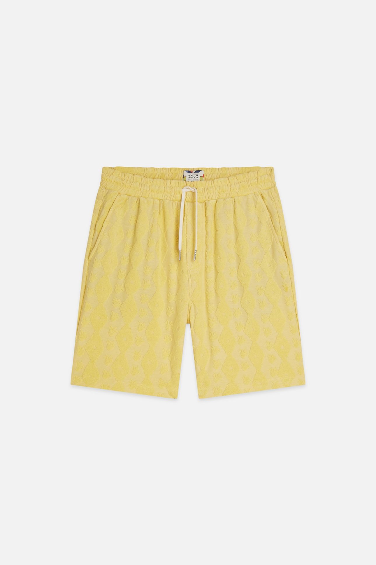 FAVE TERRY JACQUARD RELAXED-FIT BERMUDA SHORTS BRIGHT YELLOW 1