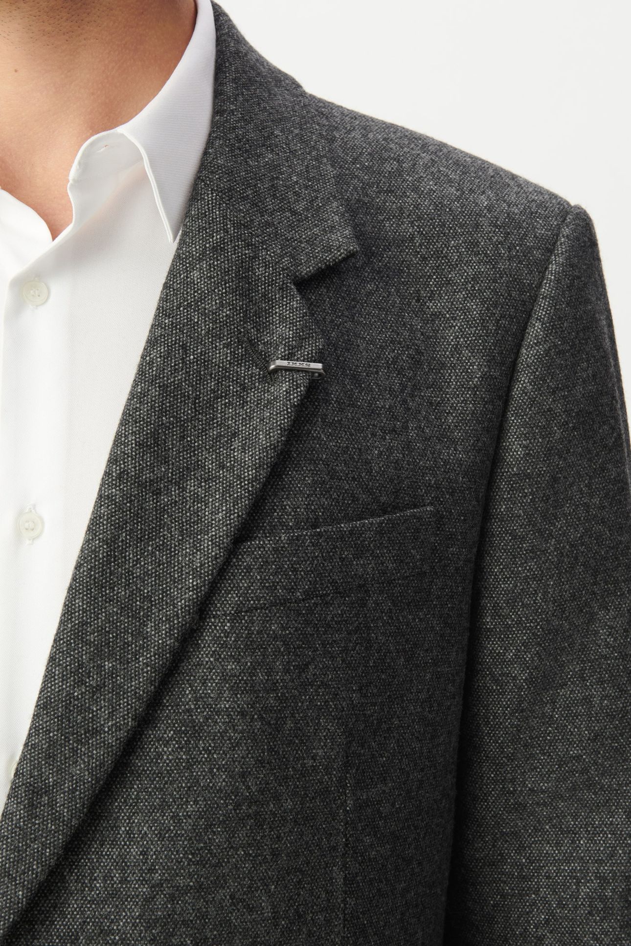 DARK HEATHER GREY TWEED-LOOK SUIT JACKET 6