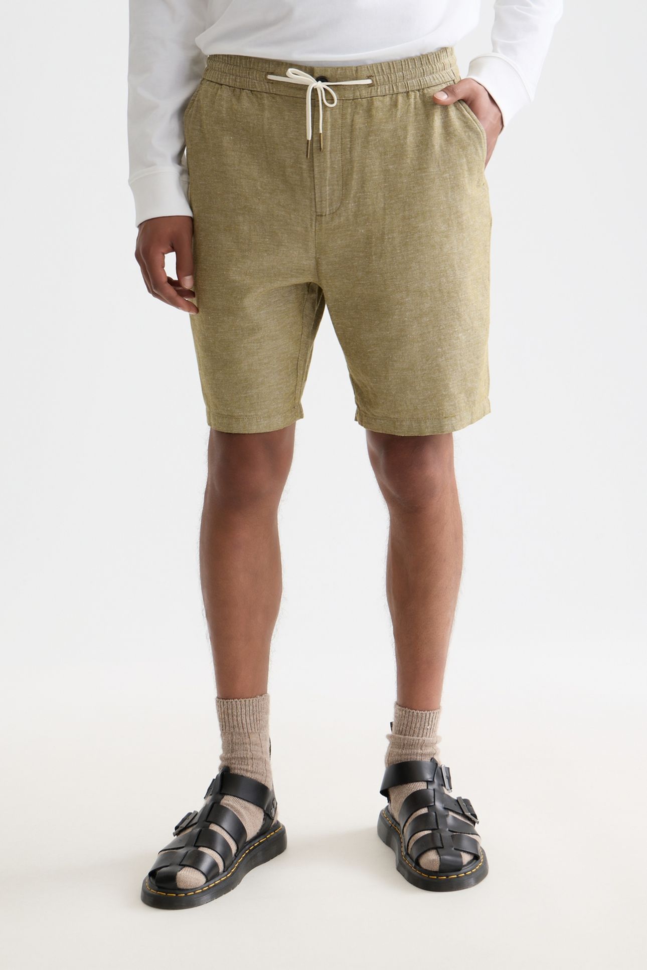 SEASONAL CORE FAVE COTTON LINEN REGULAR-FIT CHINO SHORTS DAR 1