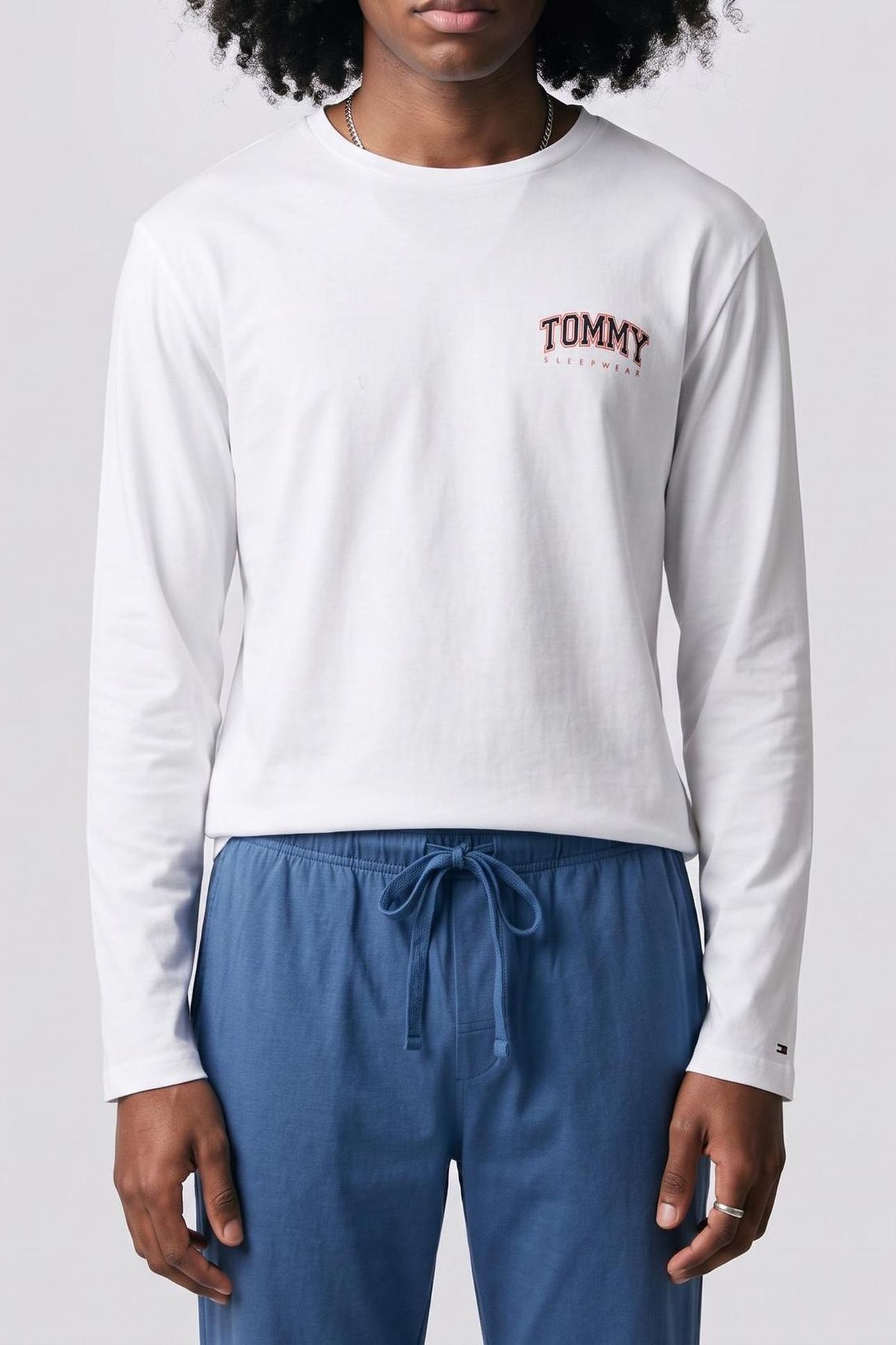 LS PANT JERSEY SET WHITE/YALE NAVY 1