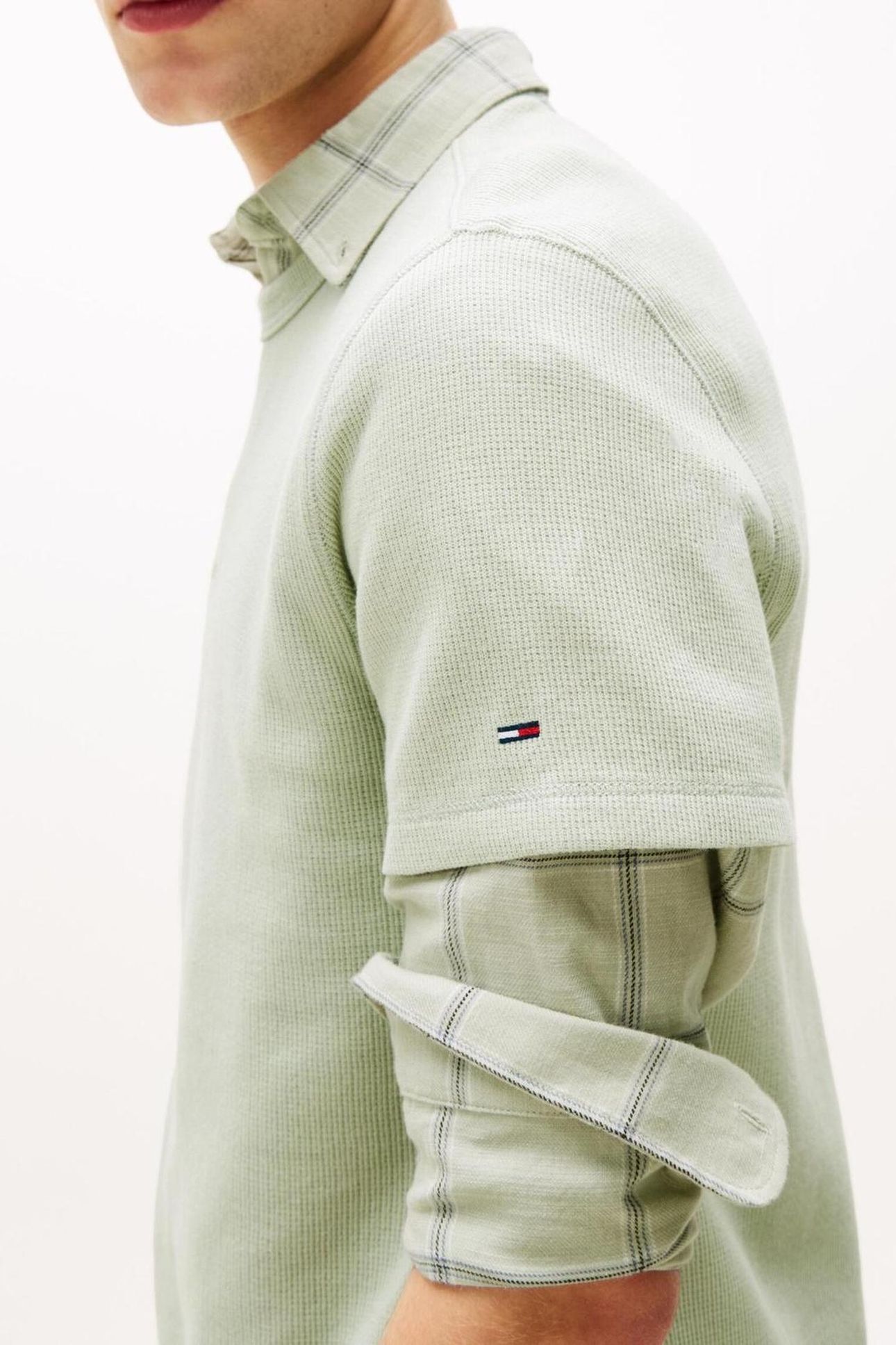 TJM SLIM WAFFLE TEE MISTY SAGE 5