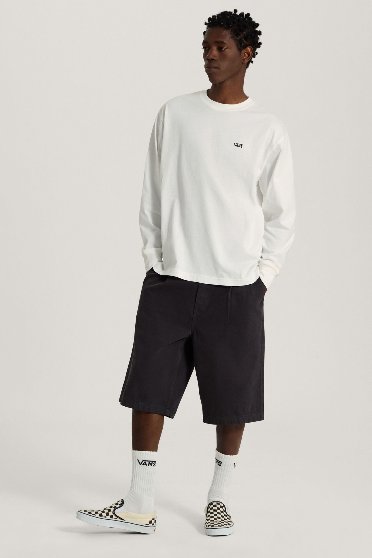 LEFT CHEST II LOOSE LS TEE WHITE 1