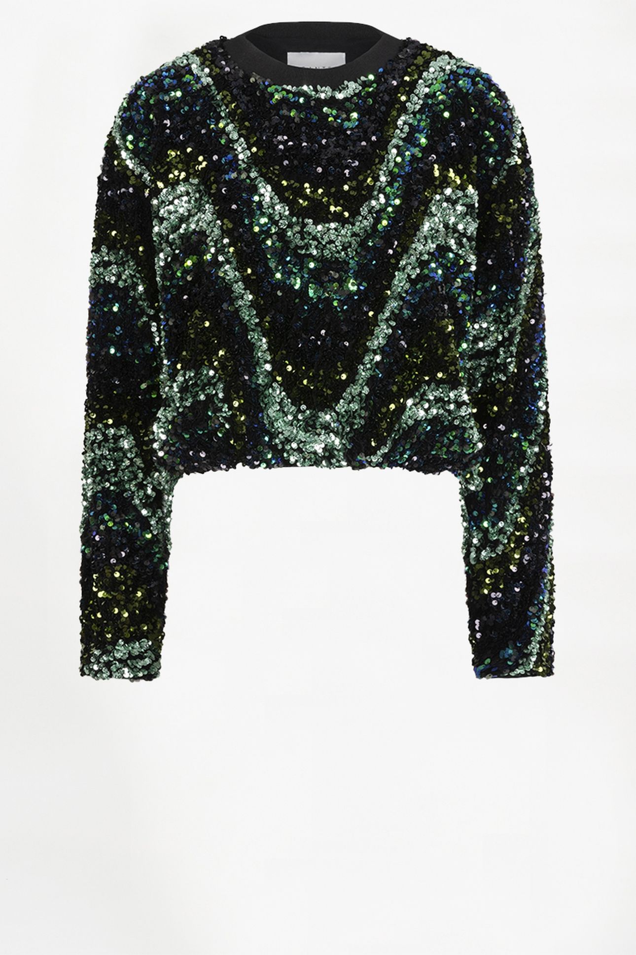LIZY SEQUINS TOP BOTTLE GREEN 4
