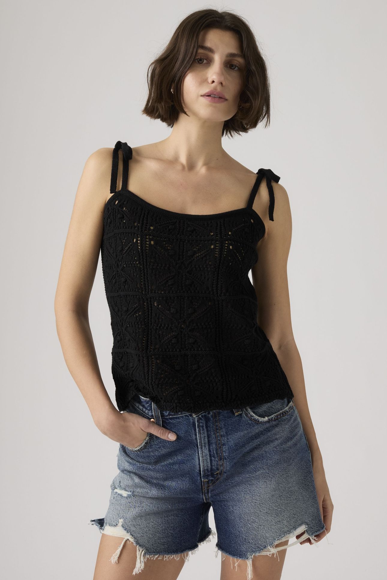 ABBEY TIE-SHOULDER SWEATER TANK TOP 1