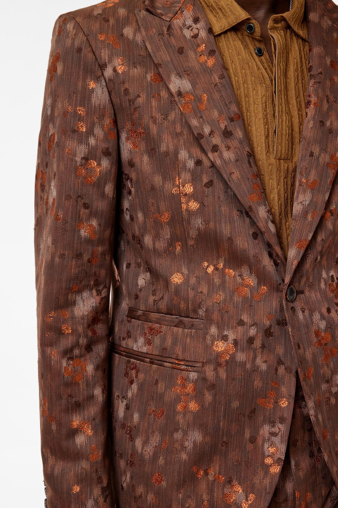 EDENWARD JACKET - WIDE PEAK LAPEL ONE BUTTON HAZELNUT 3
