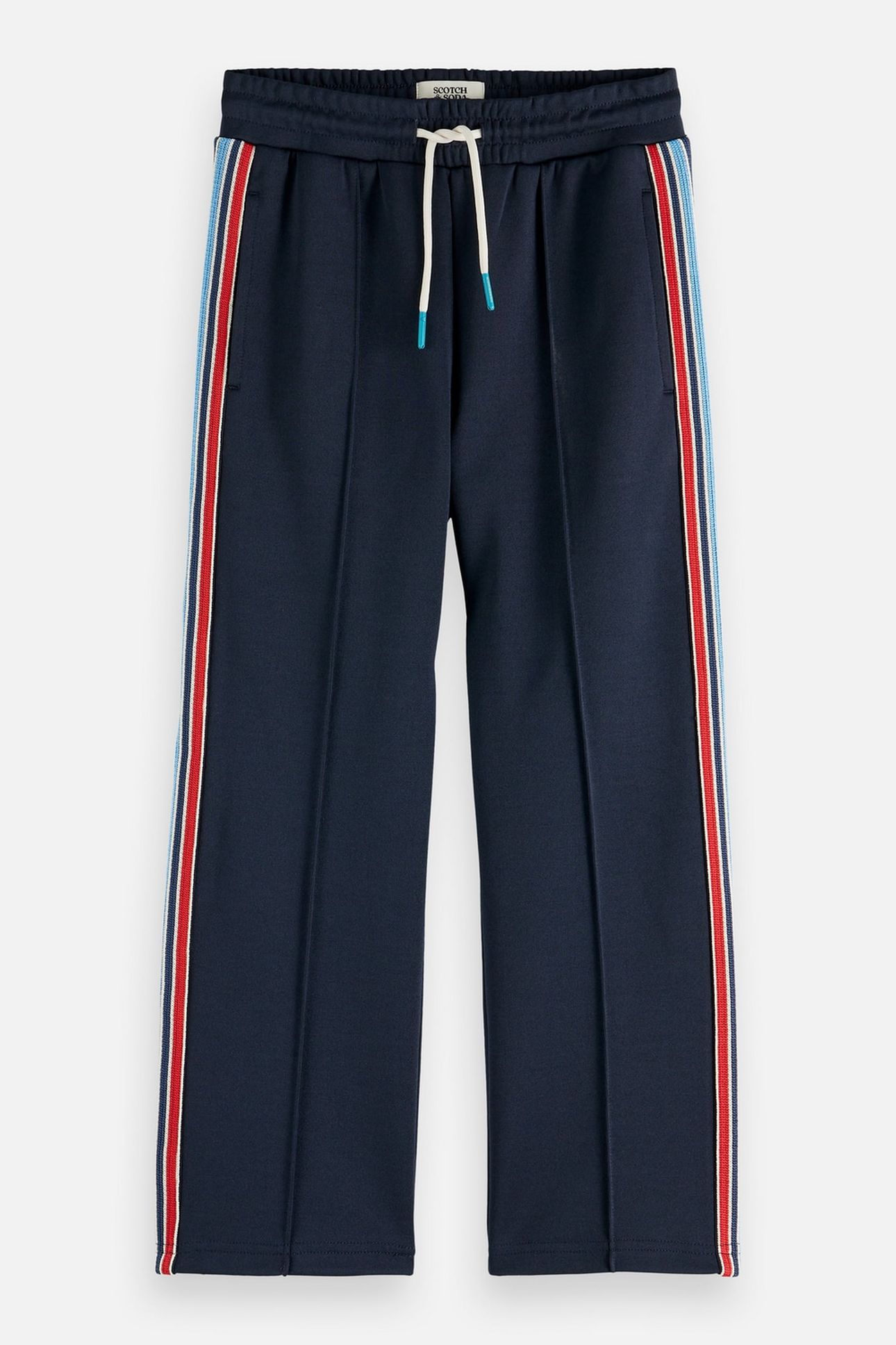 BOYS INTERLOCK STRAIGHTFIT TRACK PANTS NAVY 1