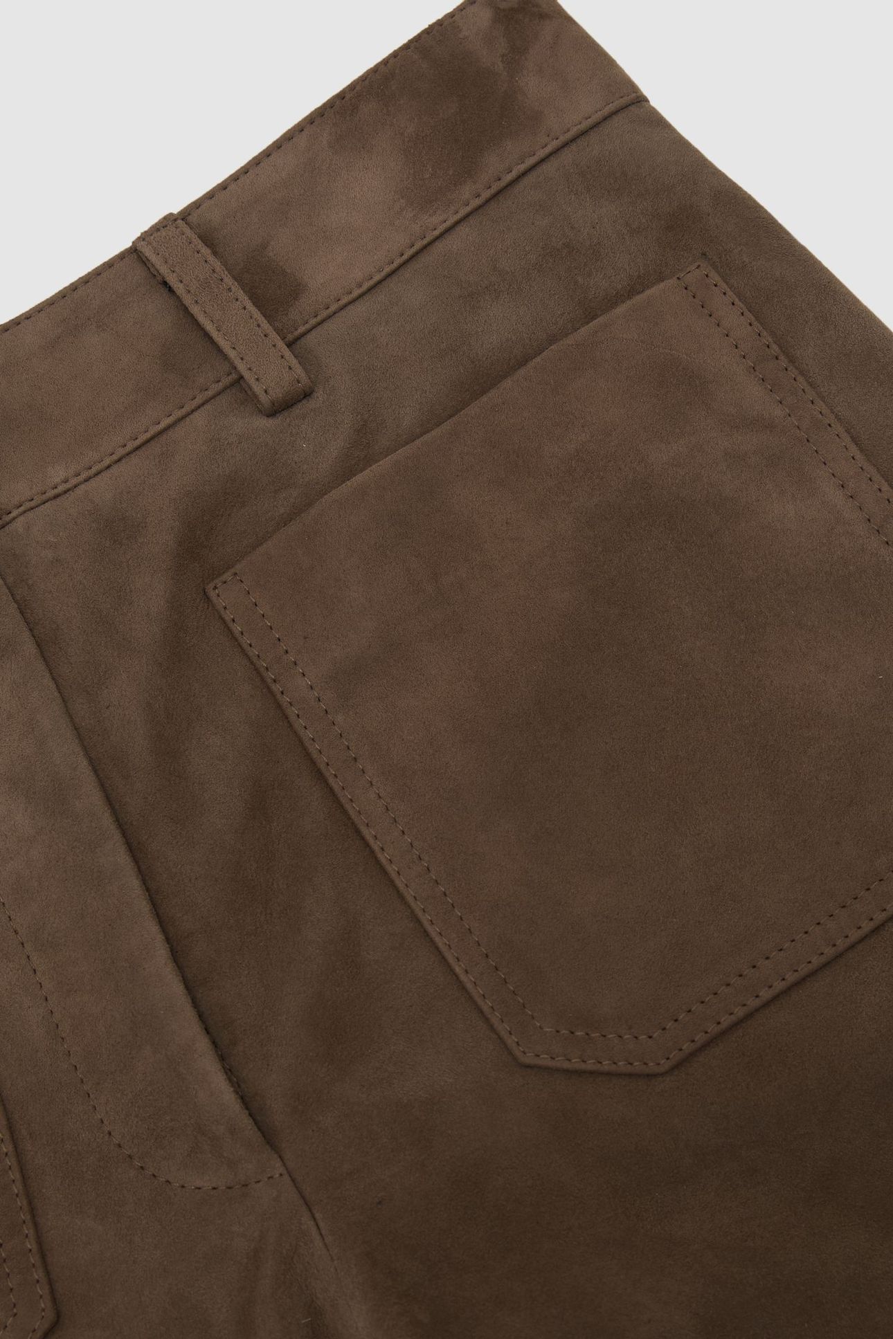SUEDE FLARE TROUSER TAUPE NEUTRAL 6