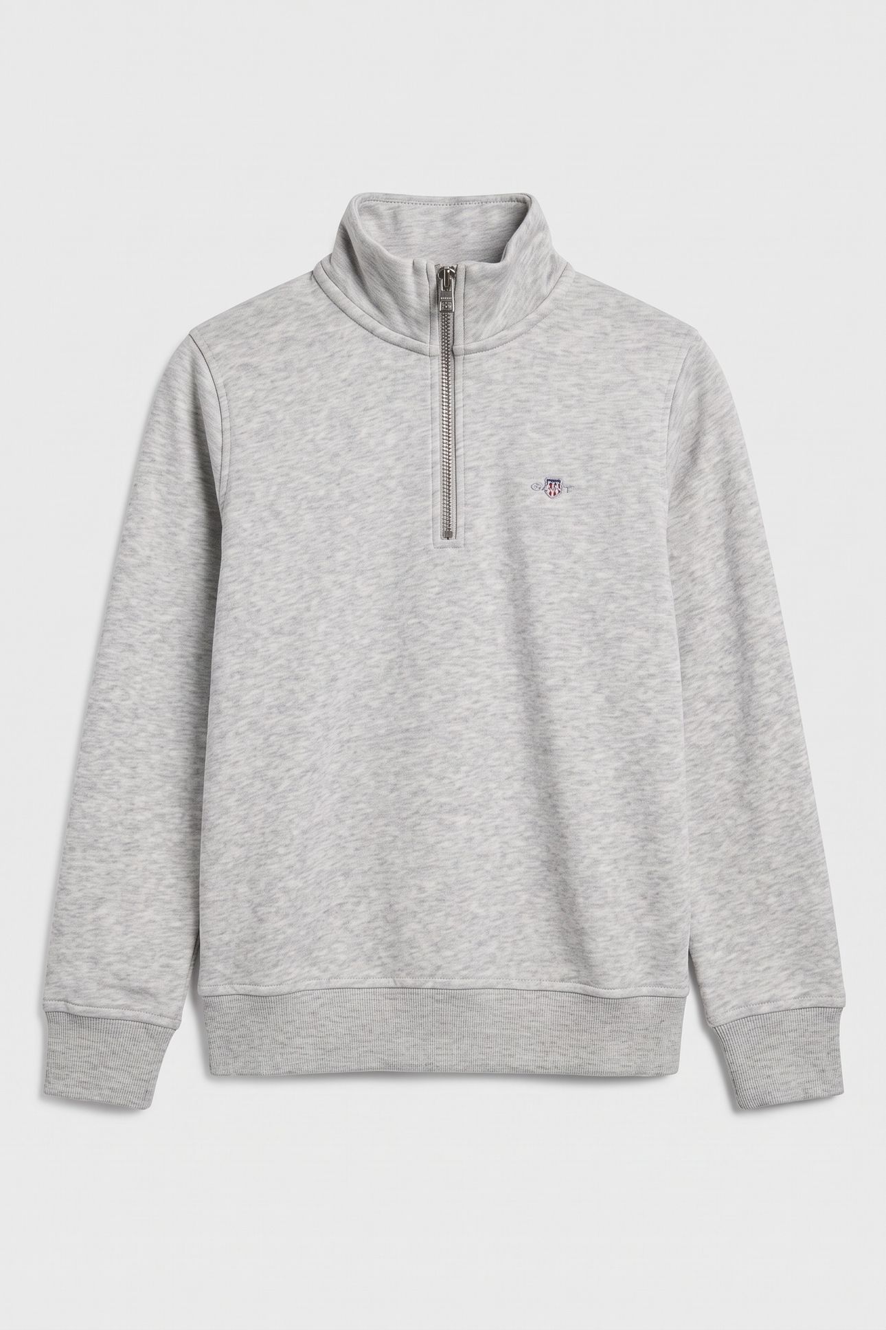 TEEN UNISEX SHIELD HALF ZIP SWEATSHIRT LIGHT GREY MELANGE 3