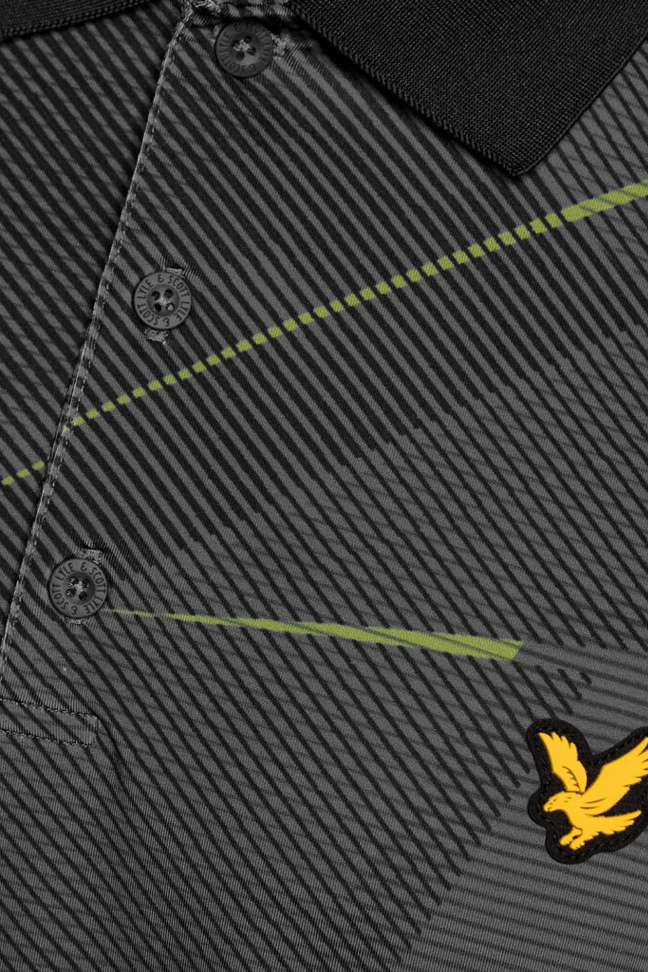 GOLF GEOMETRIC PRINT POLO JET BLACK 6