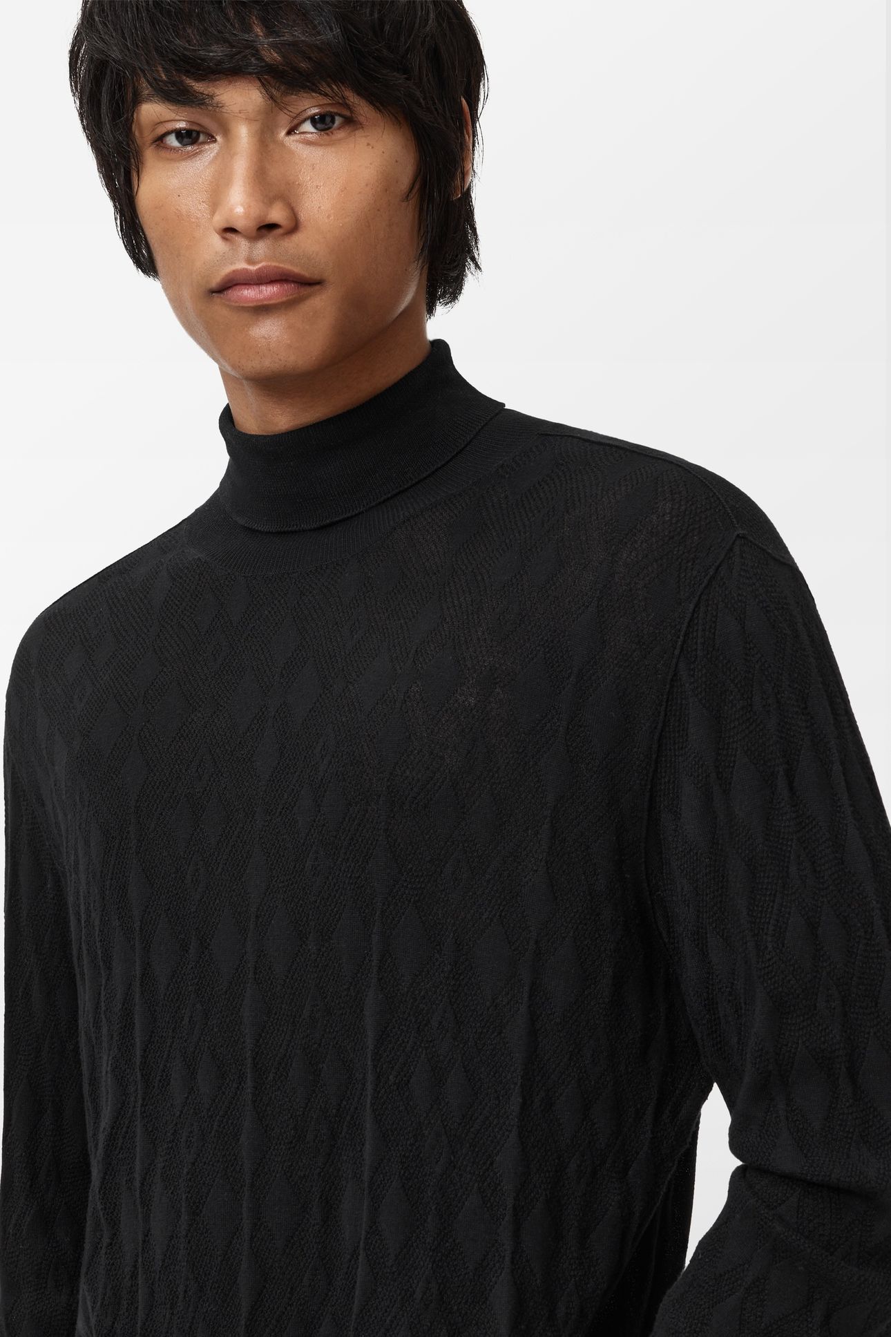 ALISTAIR LS BROKEN ARGYLETEXTURE TURTLE BLACK 3