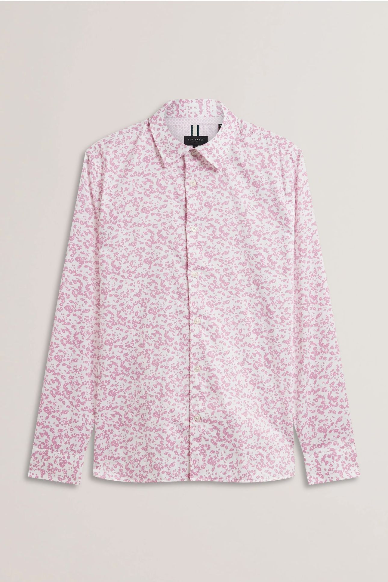 LOVELAD LS SLIM MINI FLORAL PRINT SHIRT PINK 3