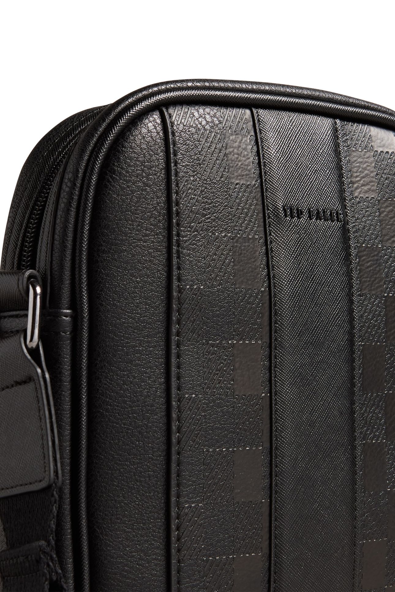 WAYDON HOUSE CHECK PU FLIGHT BAG BLACK 4
