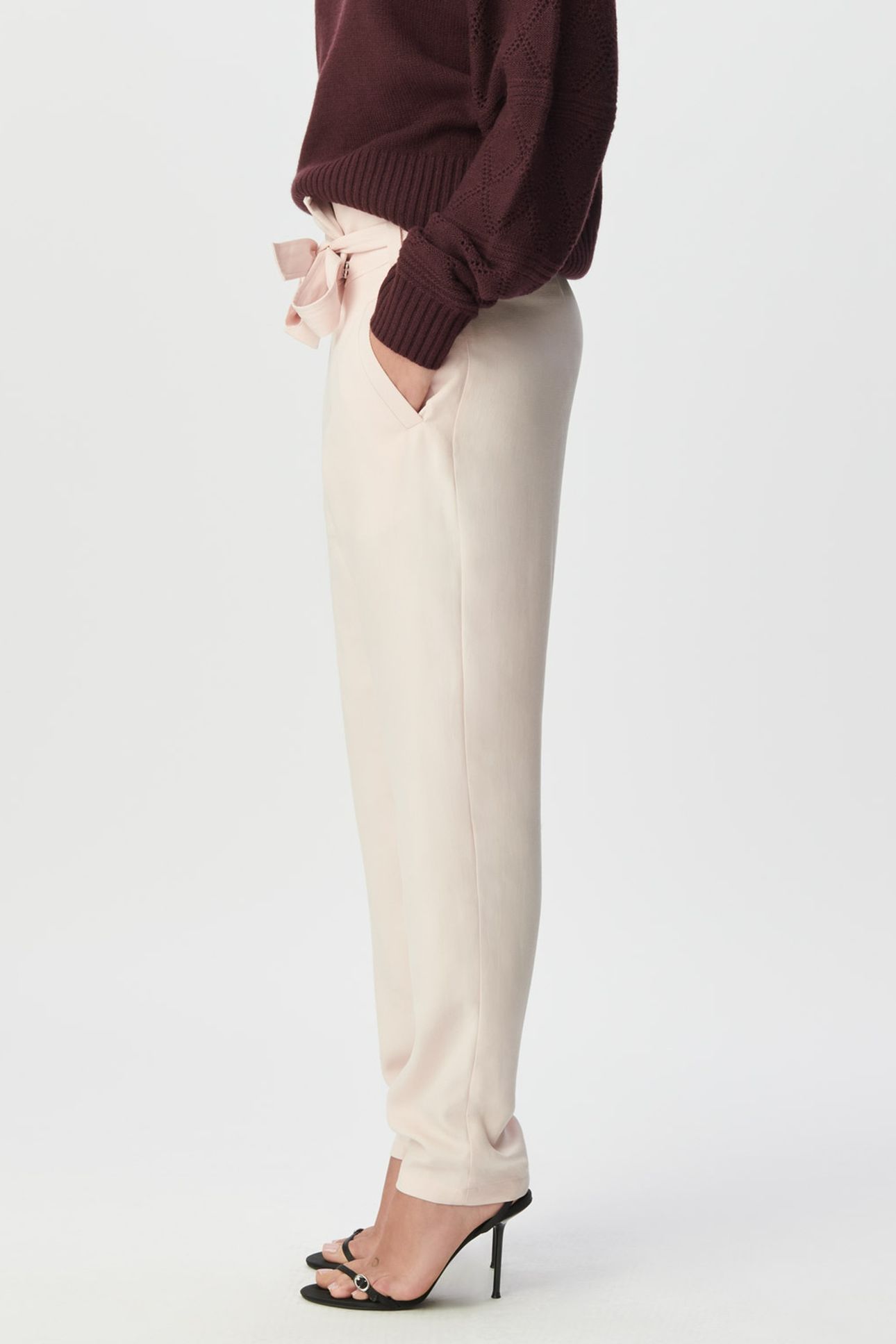 PINK ASYMMETRIC WAIST SUIT TROUSERS 2