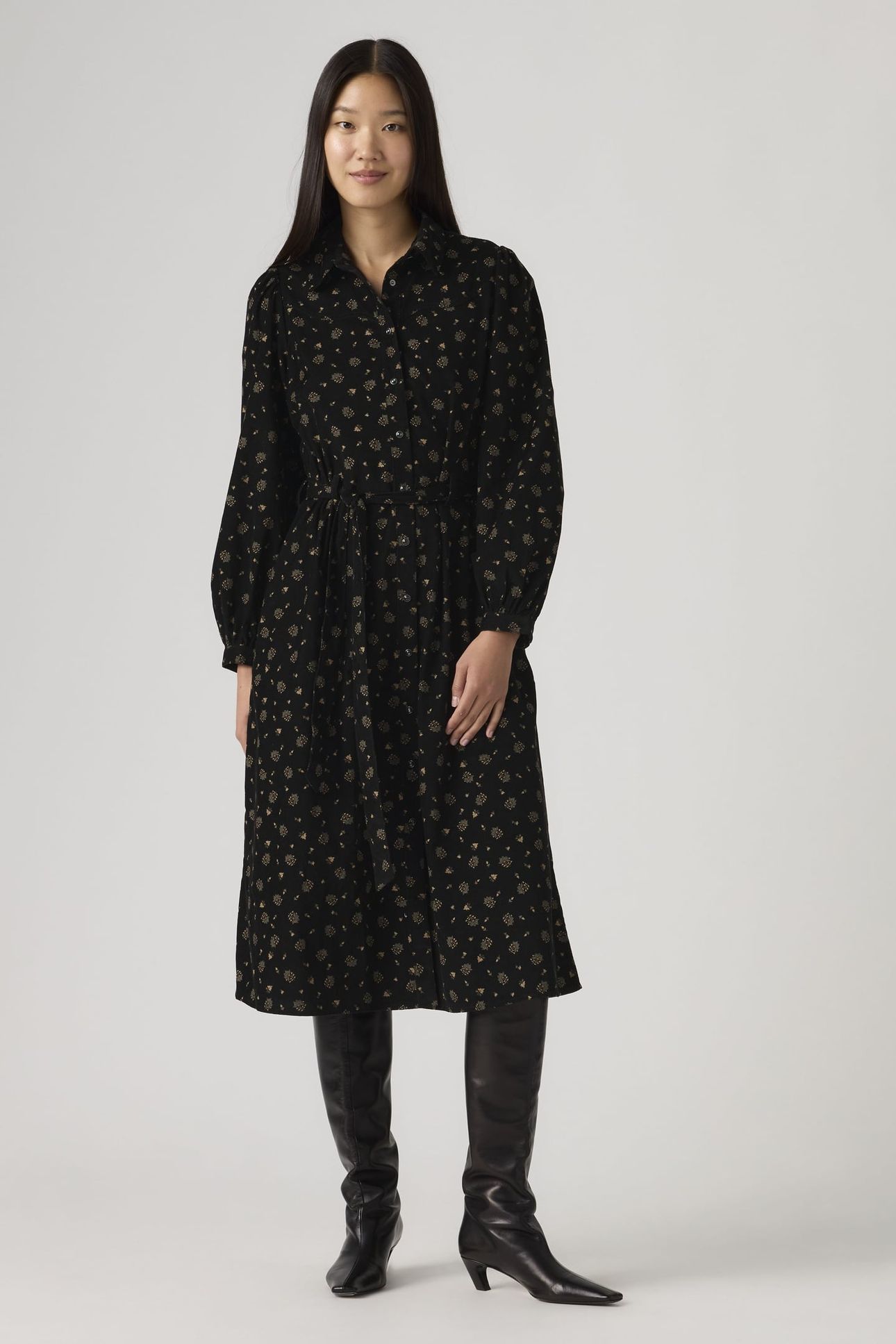 JOURNEY LONG SLEEVE CORDUROY DRESS 1