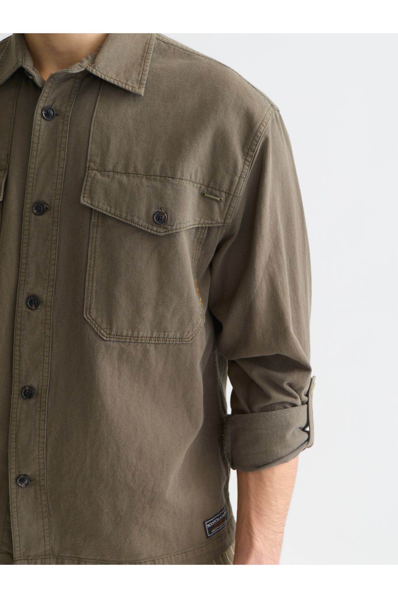 COTTONLINEN OVERSHIRT DARK BEIGE 6