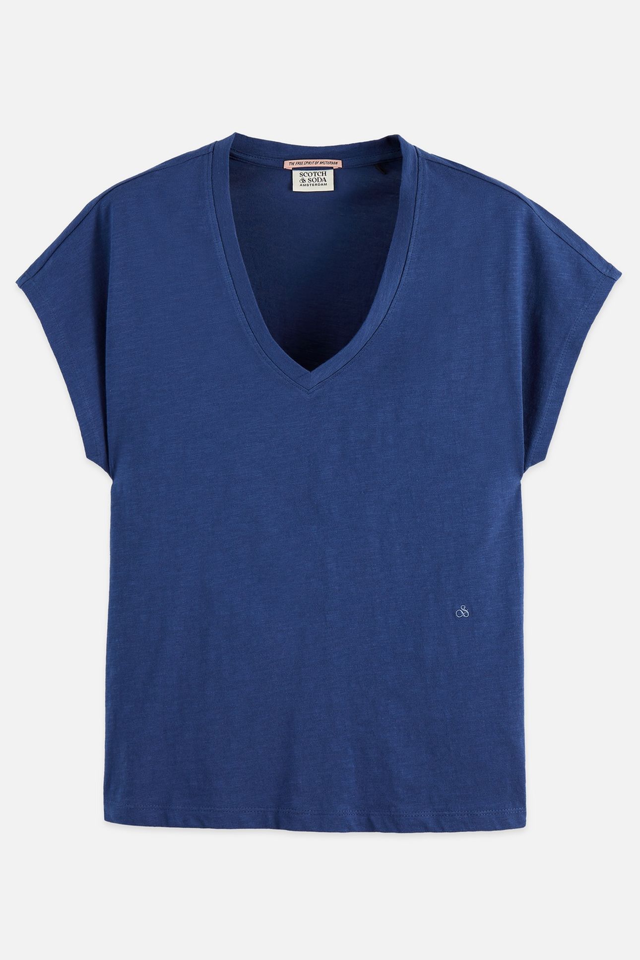V-NECK T-SHIRT WITH AMPERSAND EMBROIDERY OCEANA 4