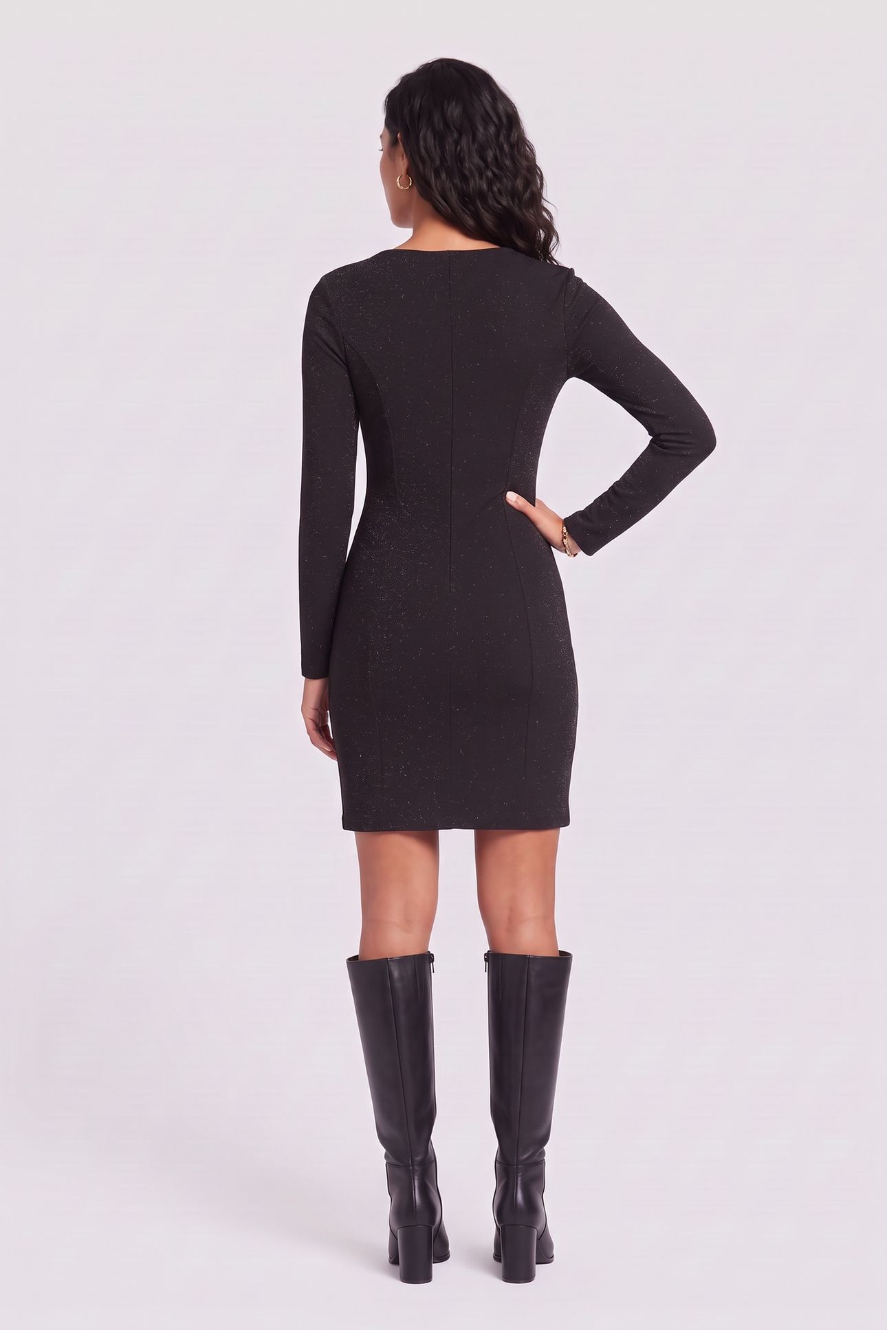 FAN LUREX JERSEY DRESS BLACK LUREX 4