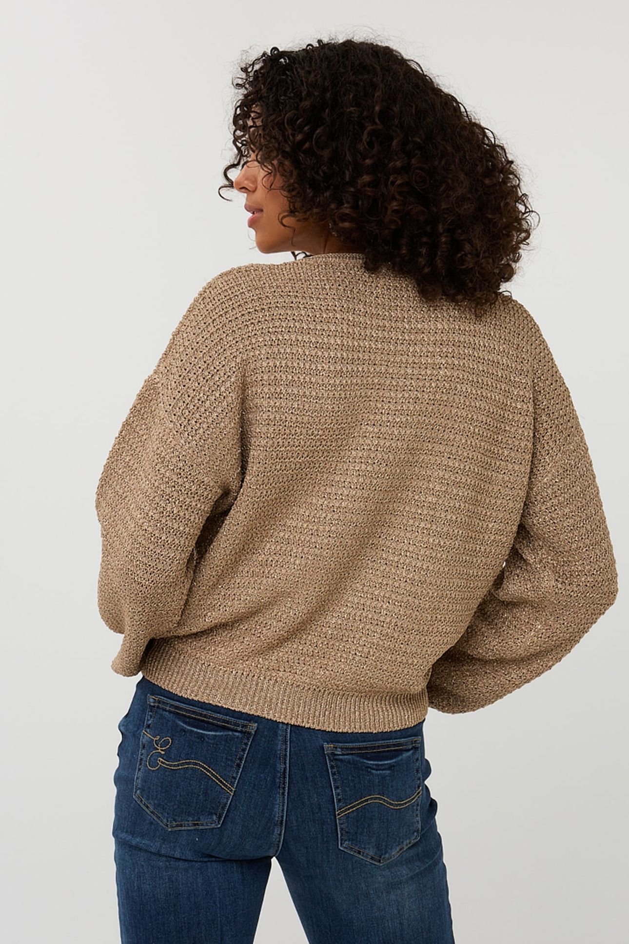 SWEATER OVERSIZED LUREX SAND 3