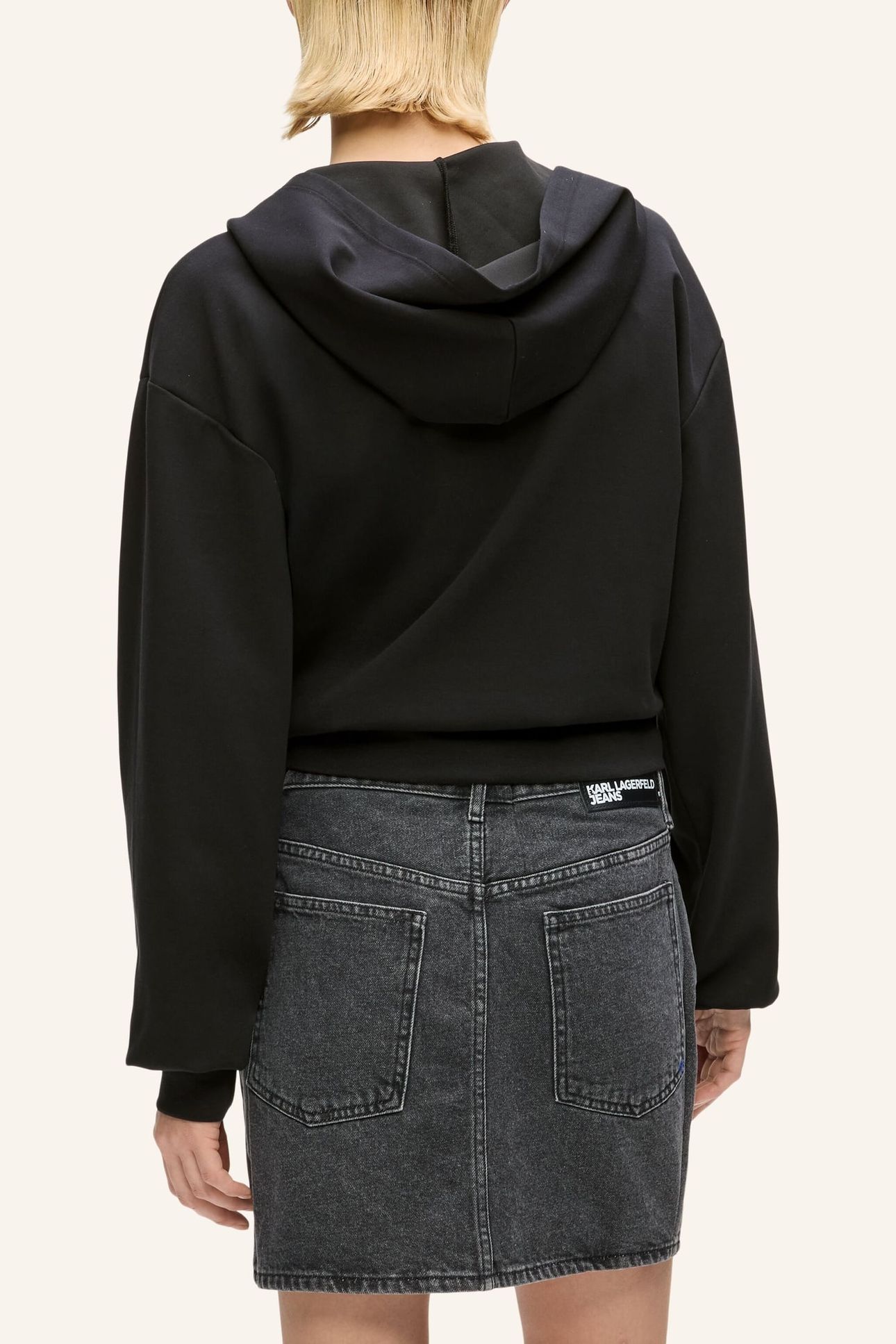 KLJ LACE TIE UP HOODIE BLACK 2