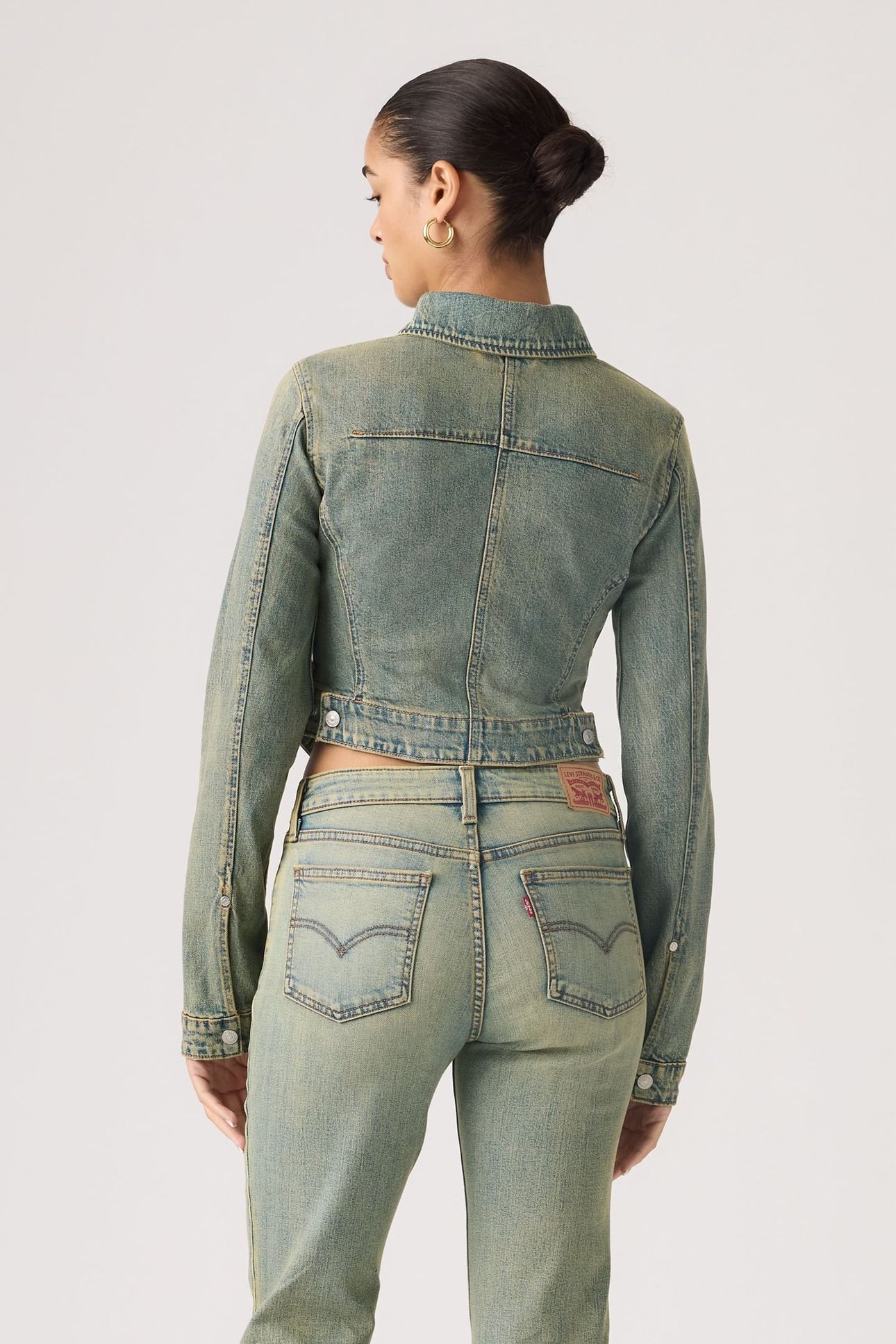 Y2K STRETCH FITTED TRUCKER JACKET 3