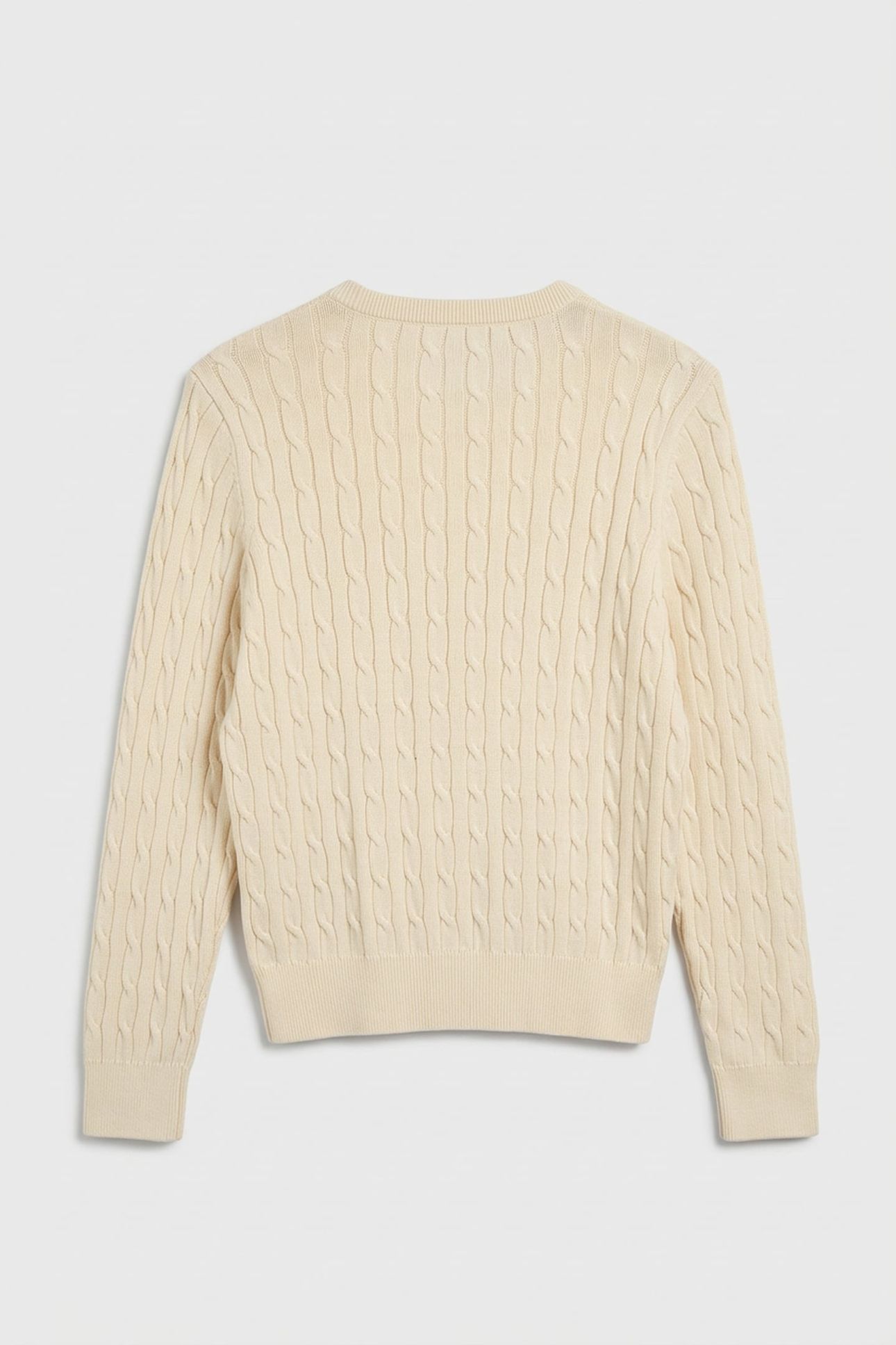 TEEN UNISEX SHIELD COTTON CABLE C-NECK CREAM 3
