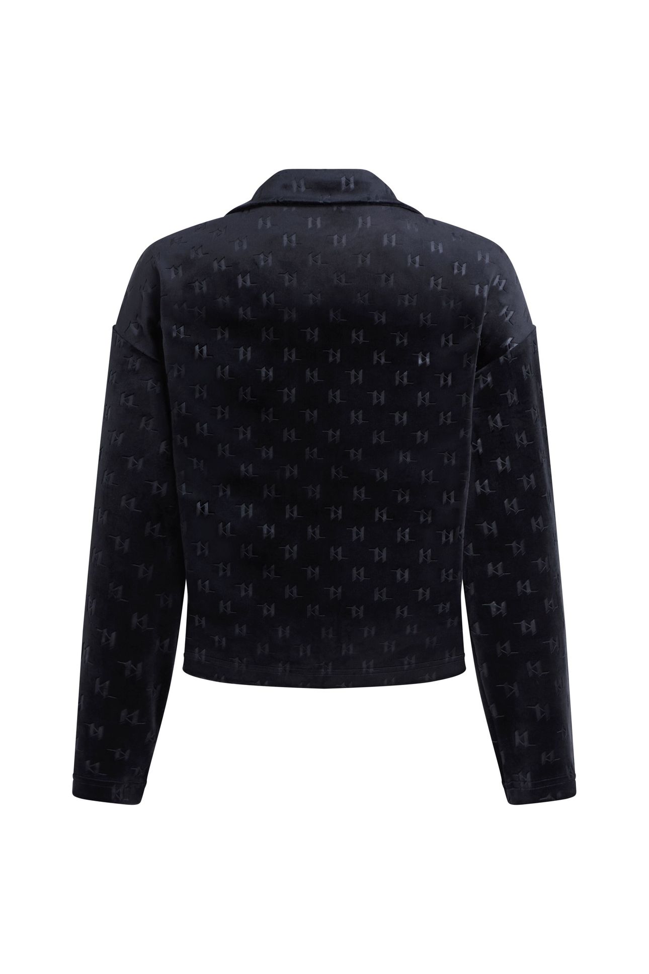 MONOGRAM VELOUR POLO LS TOP BLACK 5
