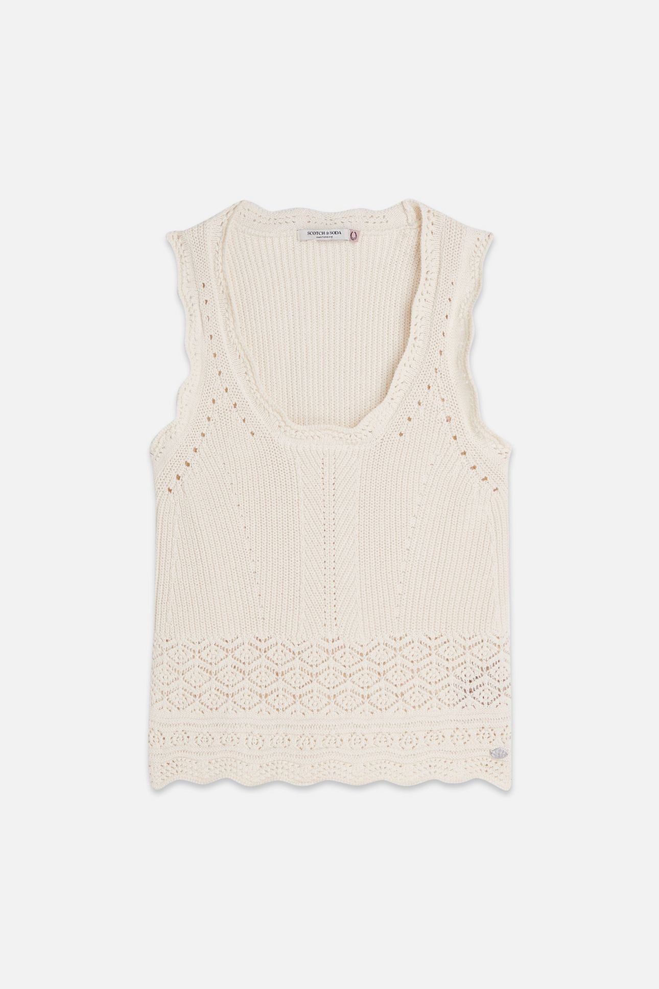 POINTELLE KNITTED VEST EGGNOG 4