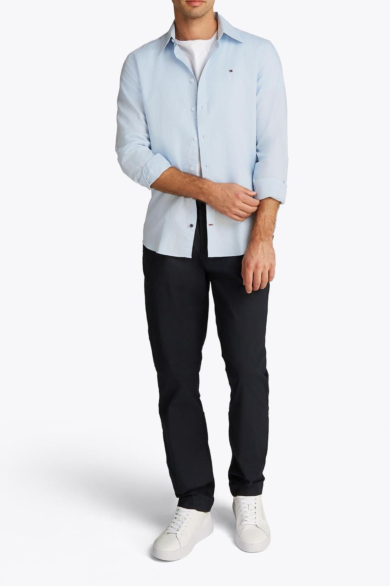 CL W-CO LINEN SLD SHIRT BREEZY BLUE 2
