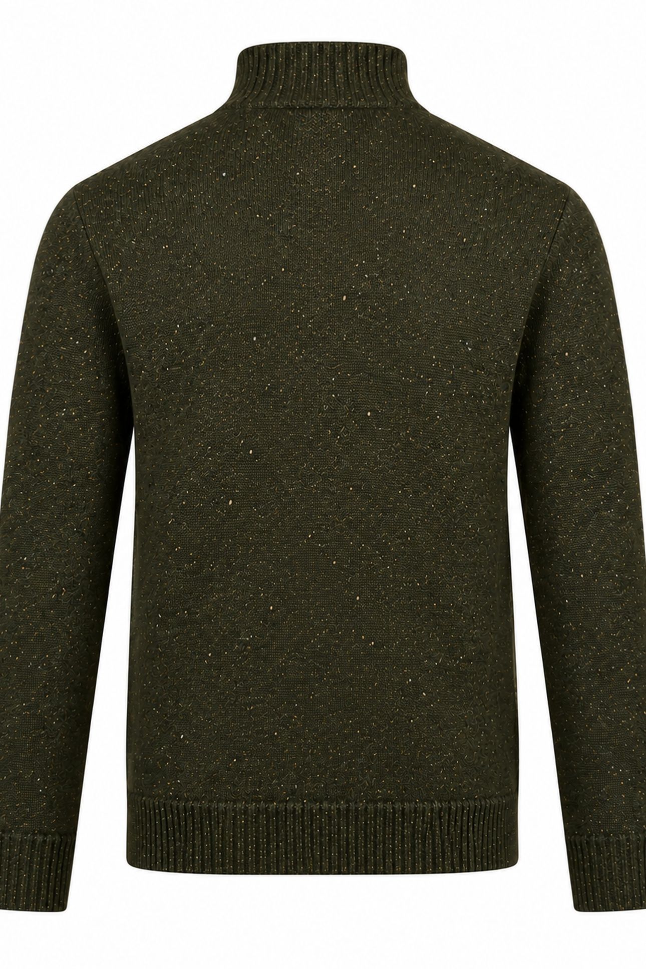 ZIP MOCK FISHERMANS SWEATER DARK OLIVE 2