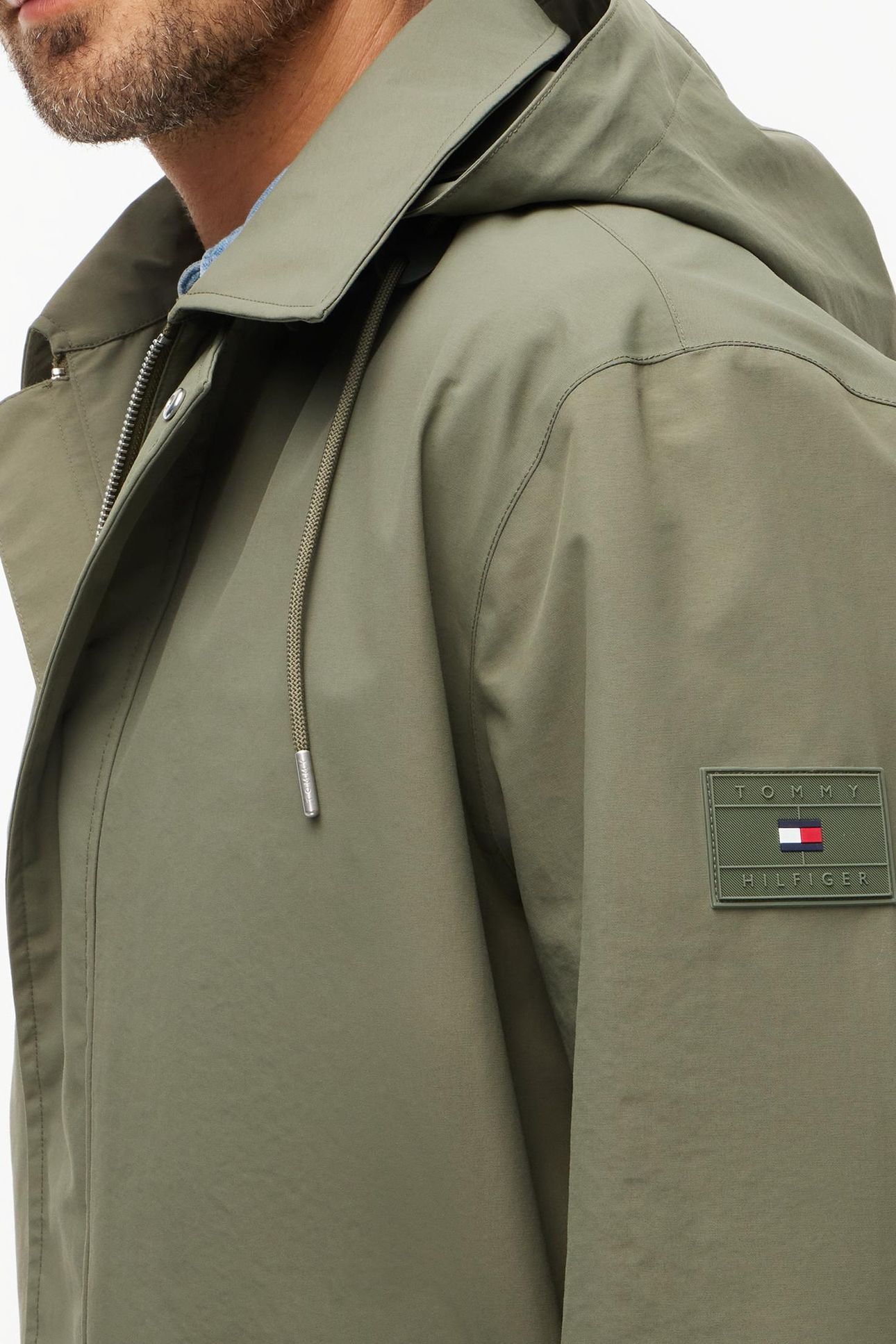 3-LAYER HOODED MAC COAT GREEN 4