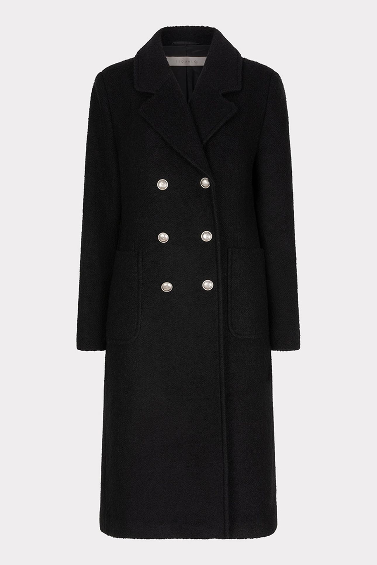 COAT DOUBLE BREASTED BOUCLE BLACK 4