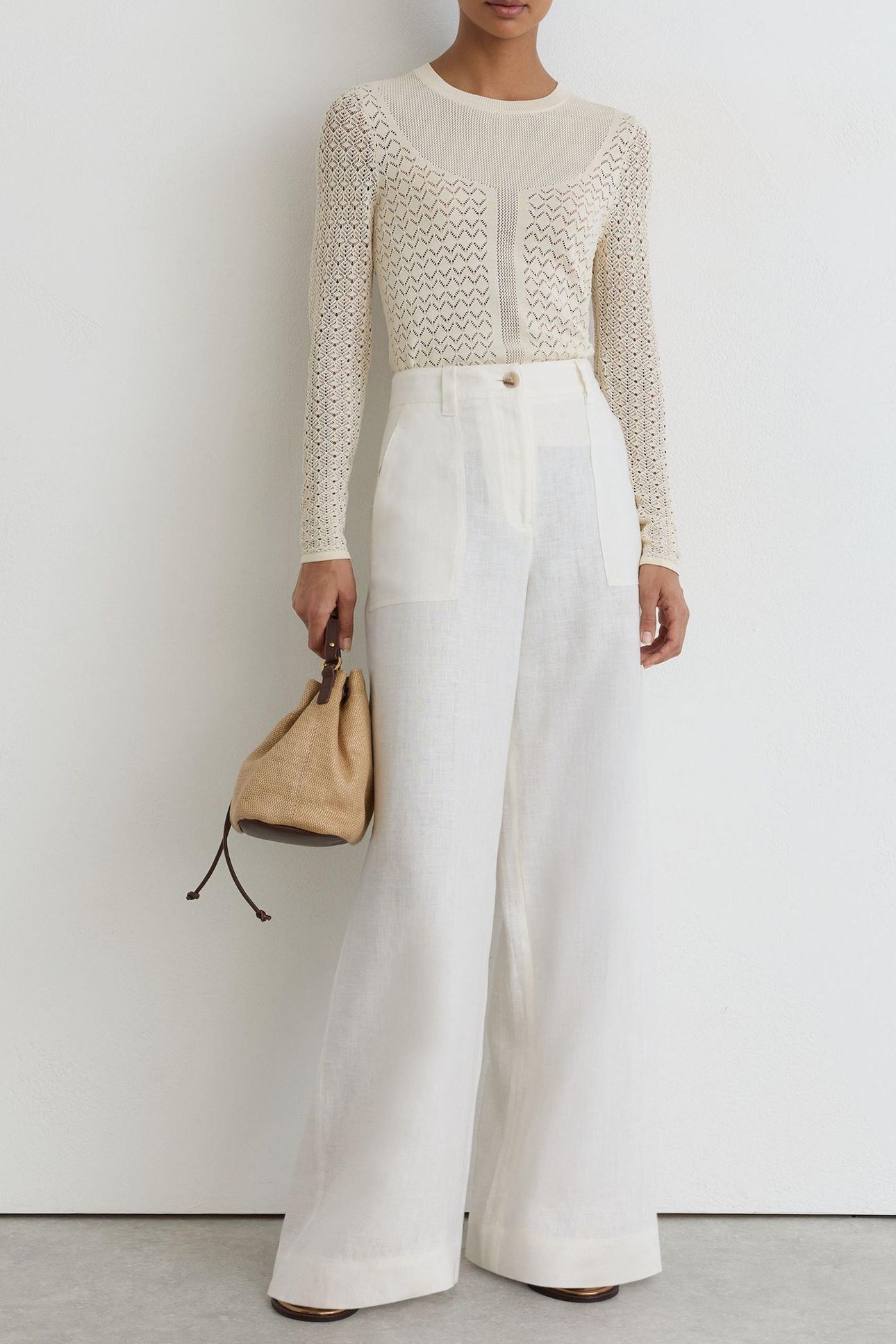 STITCH INTEREST KNITTED TOP IVORY 2