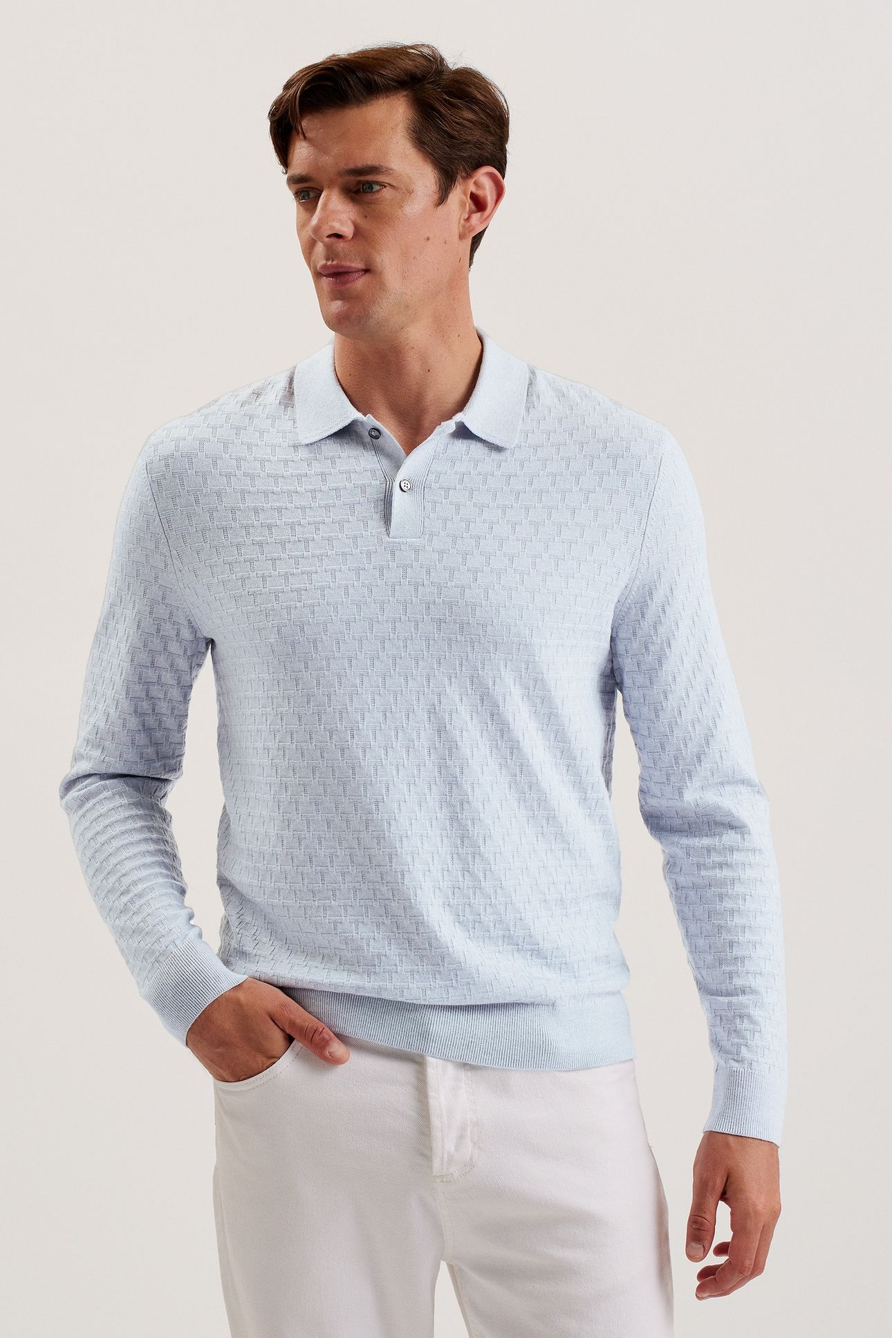 MORAR LS T STITCH KNITTED POLO PL-BLUE 1