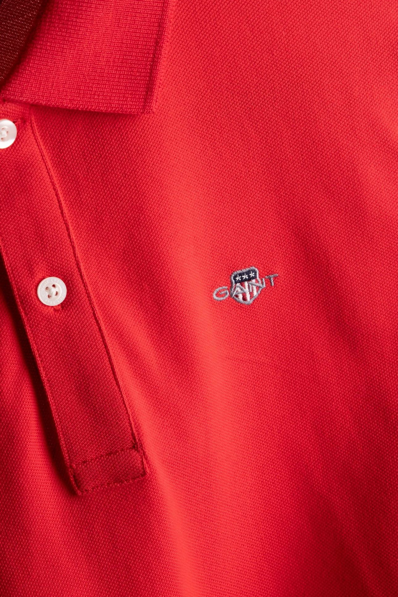TEEN UNISEX SHIELD PIQUE SS POLO SHIRT ROSE RED 4