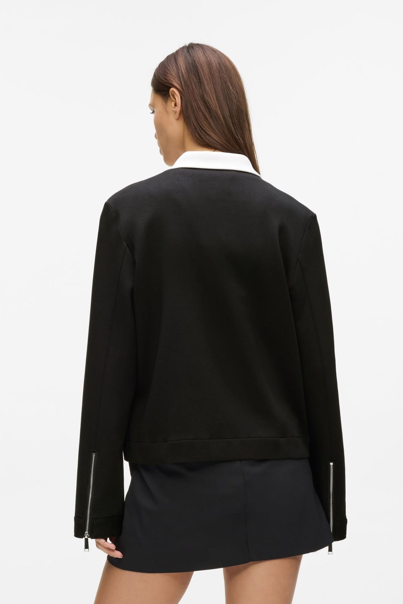 BW TWO WAY ZIP UP WHITE/BLACK 2