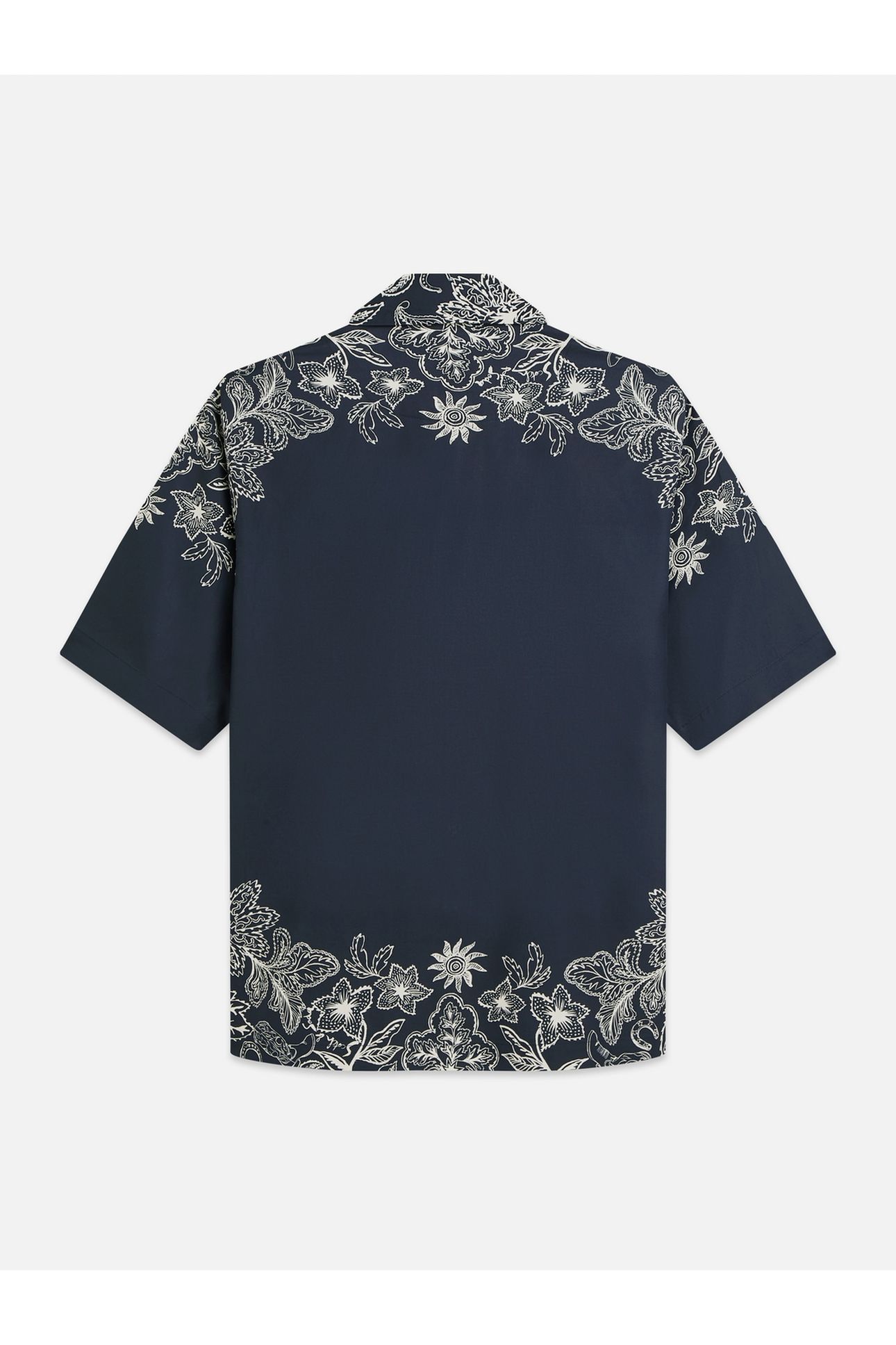 PRINTED LYOCELL RELAXEDFIT SHORTSLEEVED SHIRT NAVY 2
