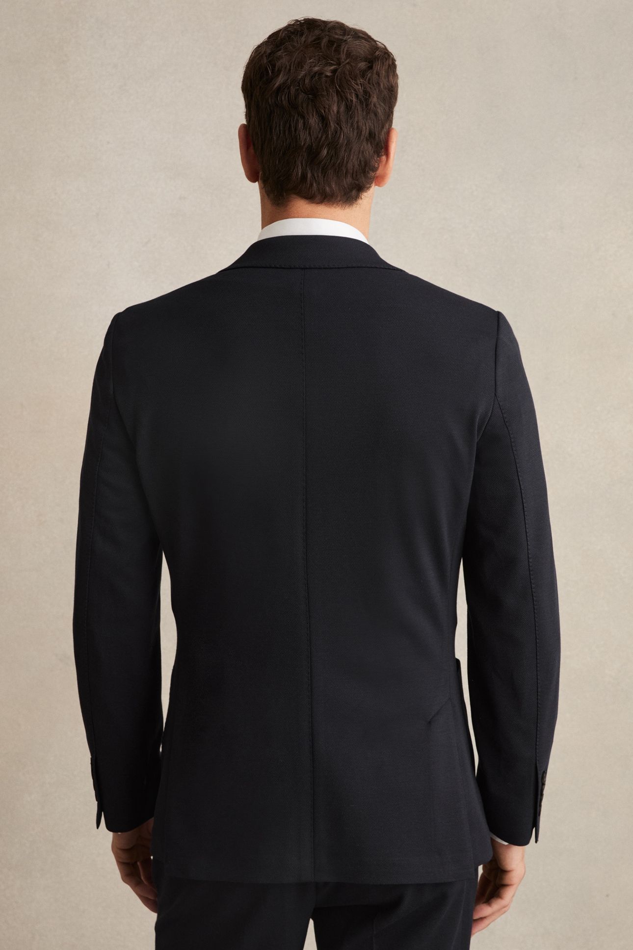 SB 2B NOTCH TEXTURED JERSEY BLAZER NAVY 2